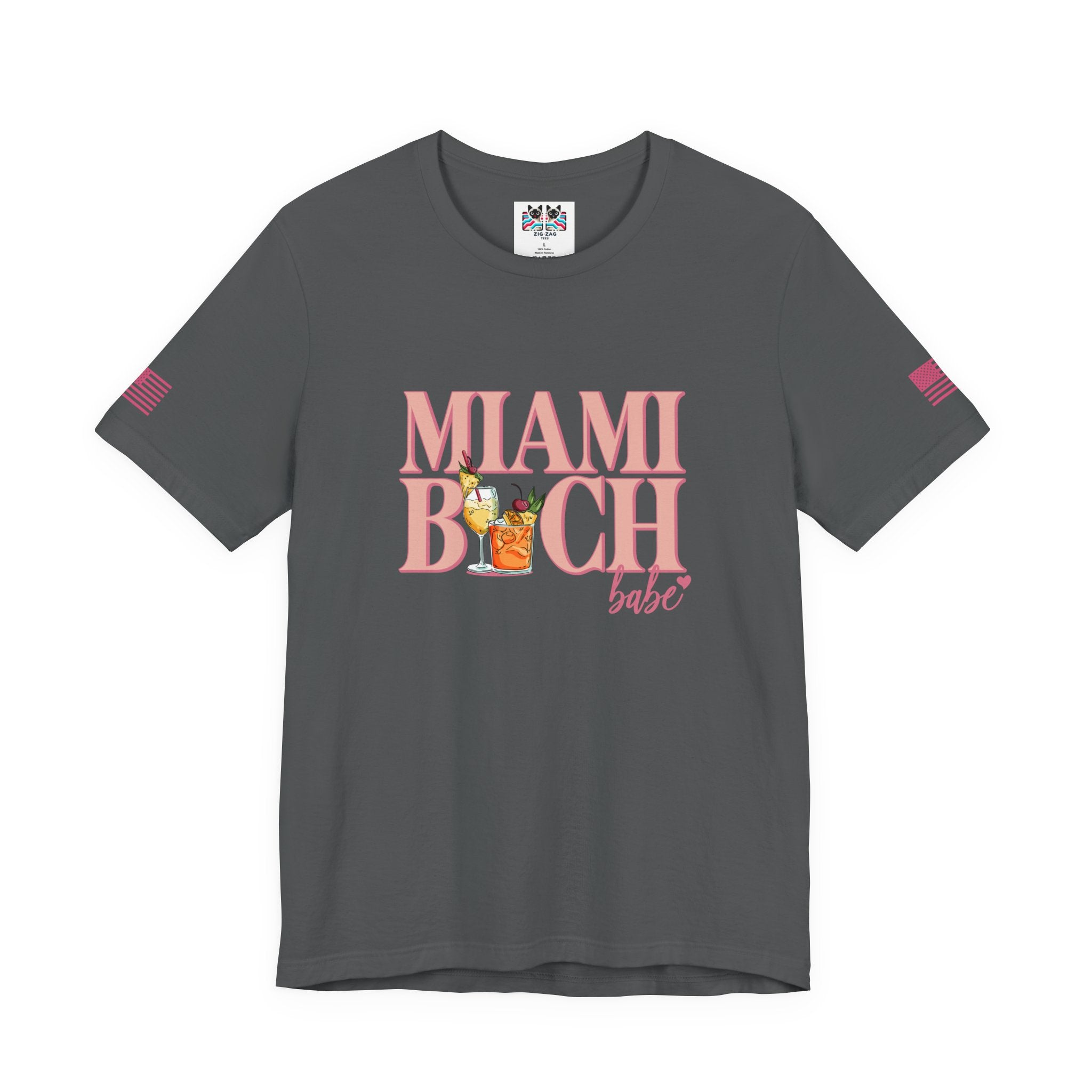 Miami Beach Babe T-Shirt – Tropical Cocktails Fun Girls Trip Florida Tee