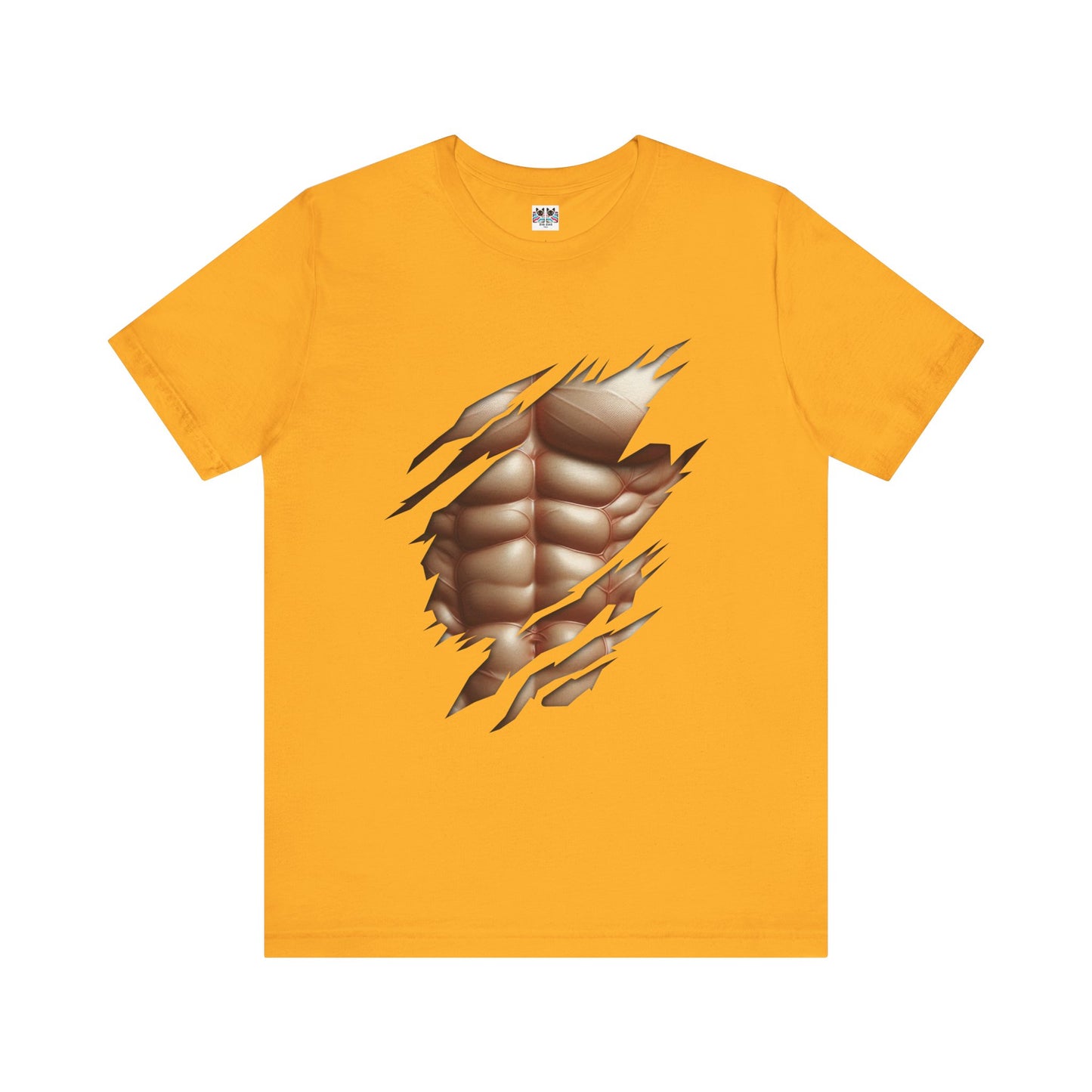 Fake Muscles Ripped Chest Six Pack Abs Funny Costume T-Shirt