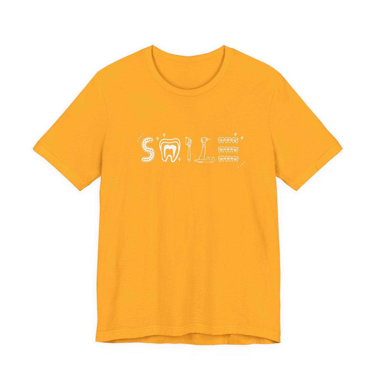 Smile TShirt Dental Cleaning Tools Art Toothbrush Floss Scaler Design