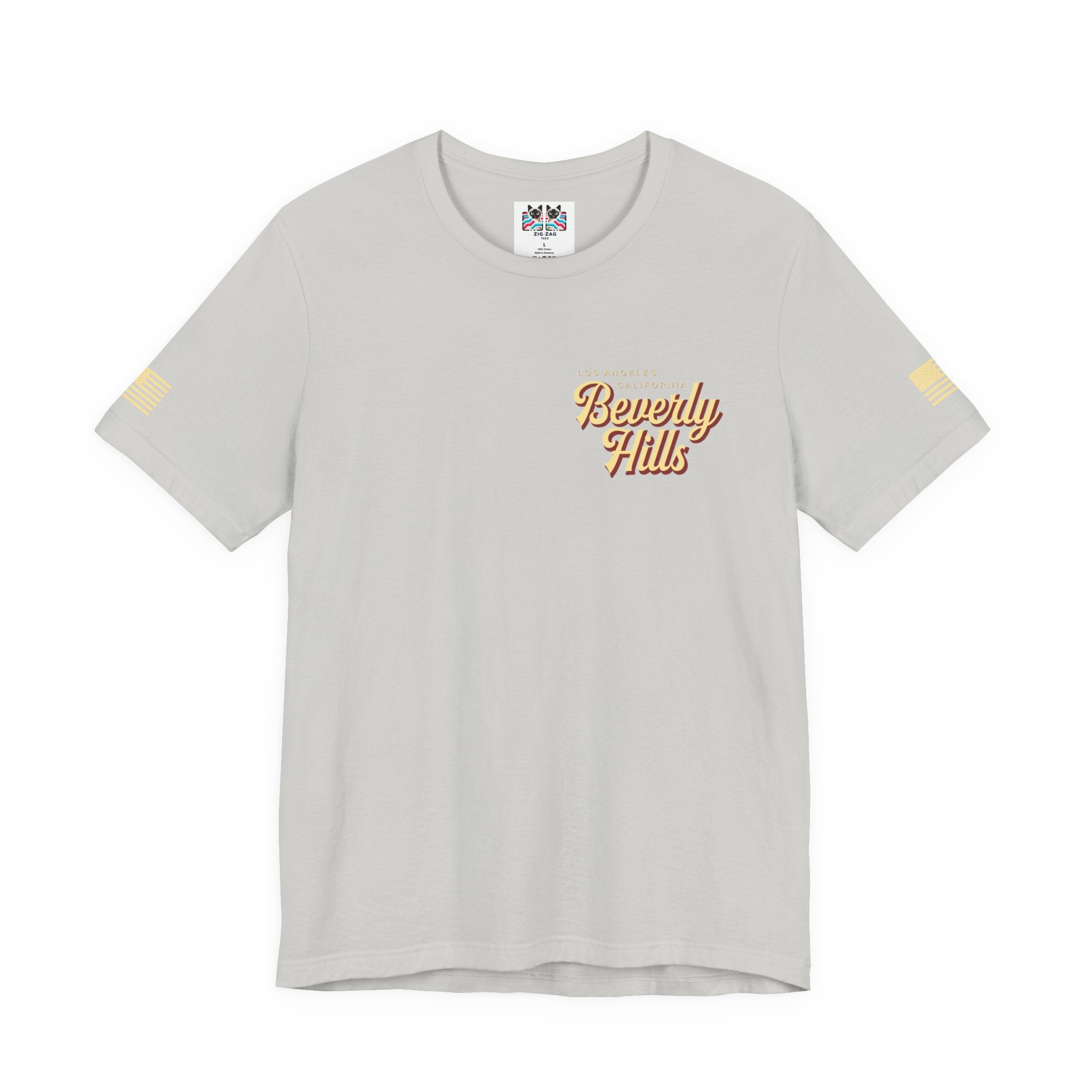 Beverly Hills Los Angeles California Front & Back T-Shirt – Vintage Classic Car Street Scene Tee