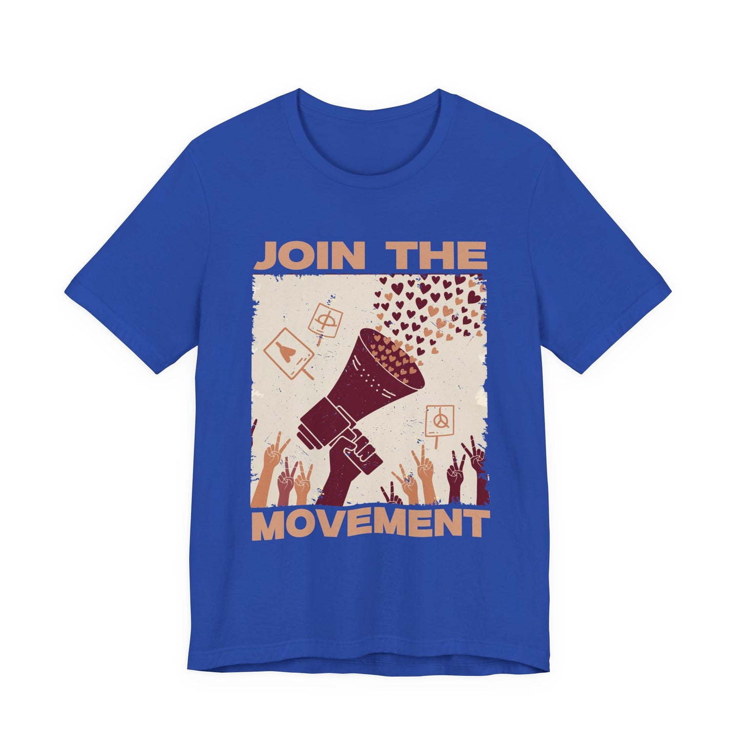 Join the Movement – Empowerment Speaker and Victory Hands Graphic T-Shirt
