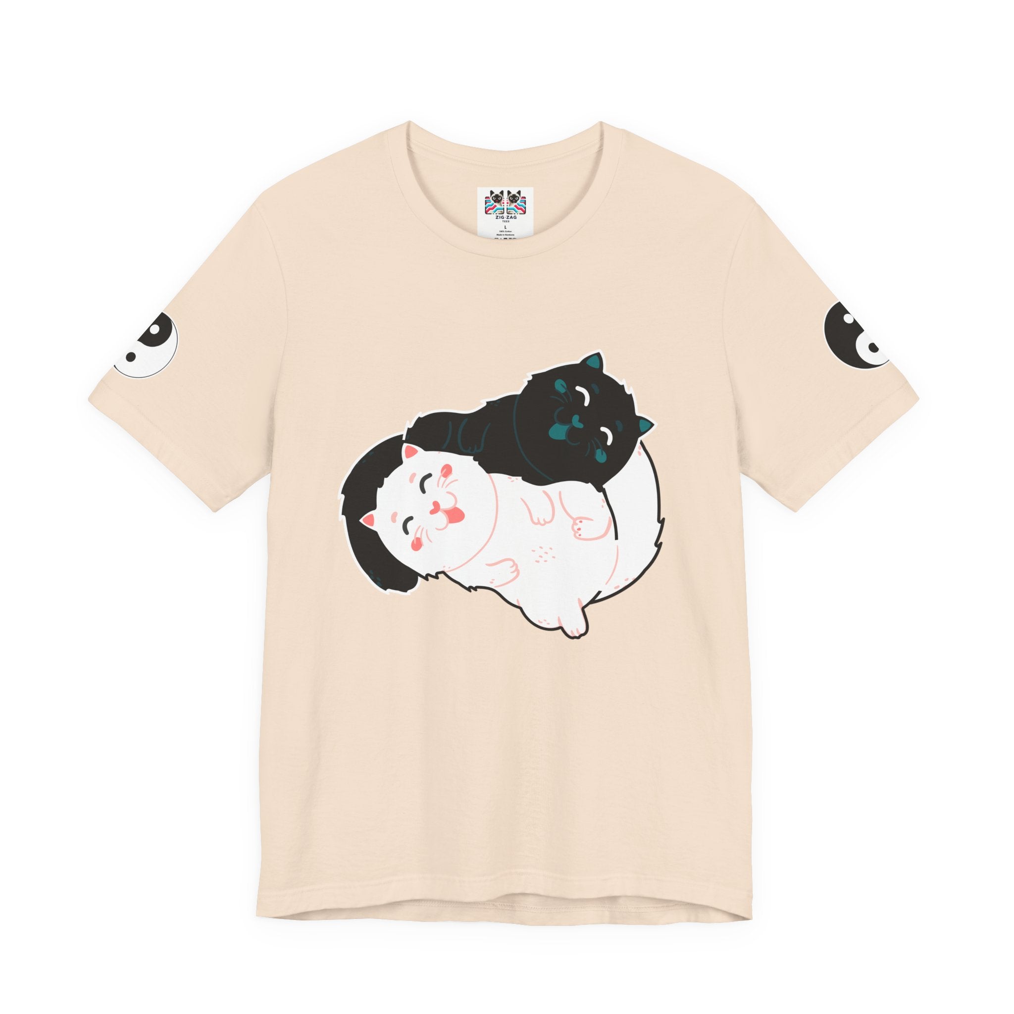 Yin Yang Cats T-Shirt – Black and White Cat Balance Harmony Graphic Tee