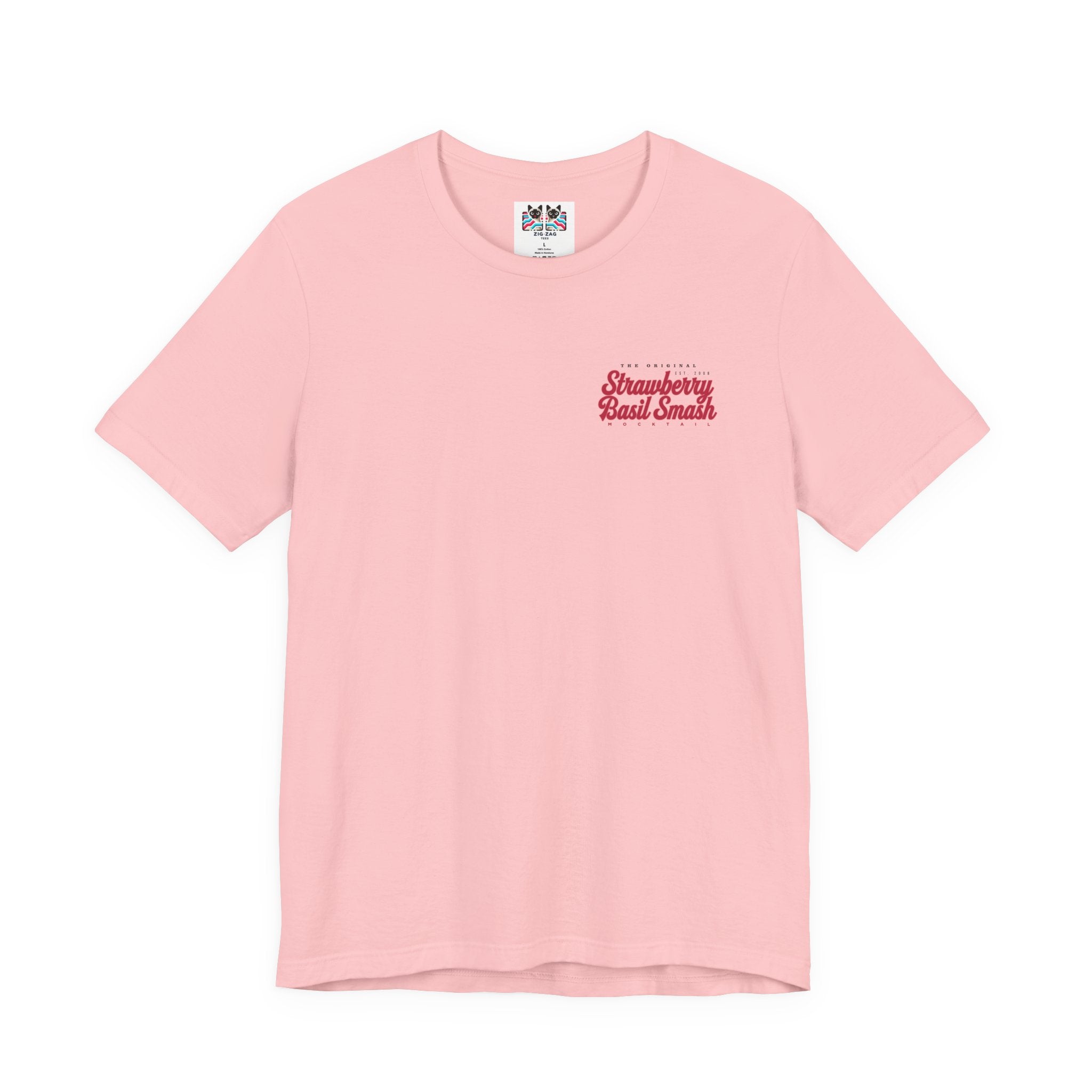 Strawberry Basil Smash Mocktail T-Shirt – Featuring Vibrant Summer Drink Graphic