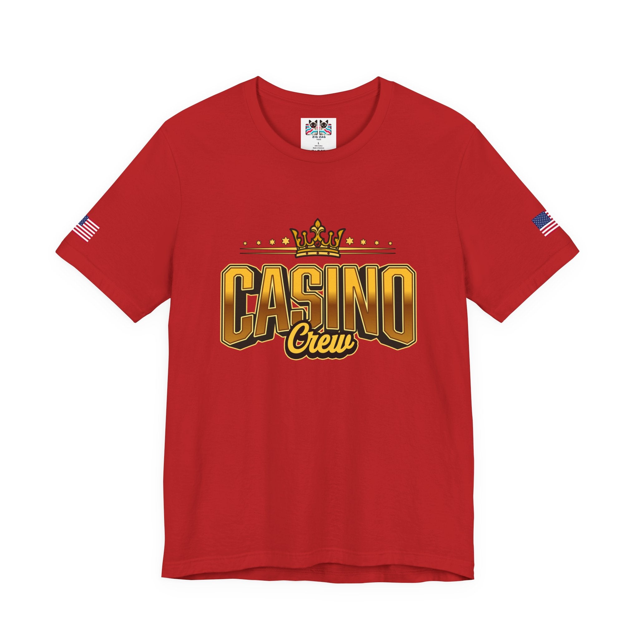 Casino Crew T-Shirt – Gold Crown Bold Typography Vegas Group Matching Tee
