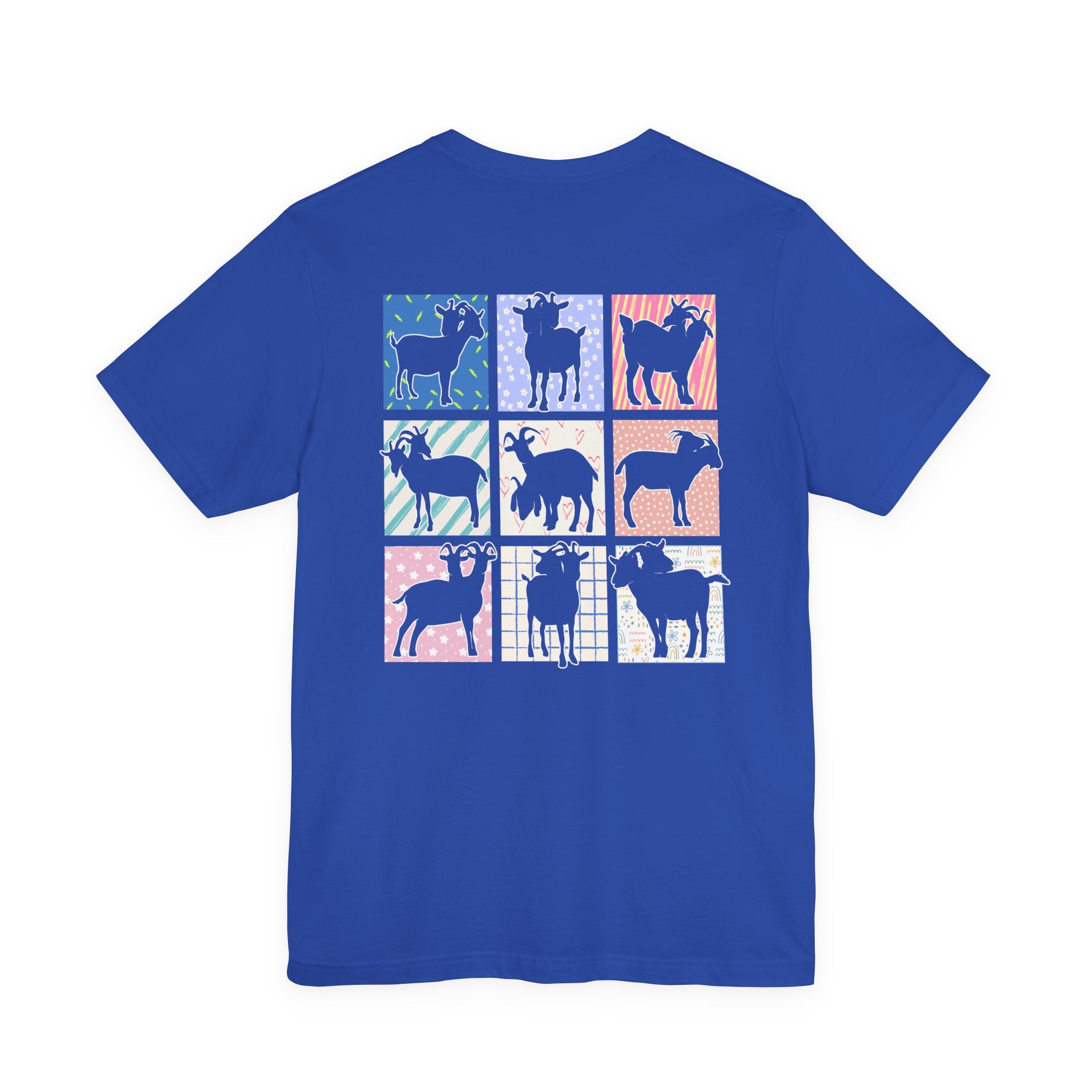 Double-Headed Goat Outline Graphic T-Shirt
