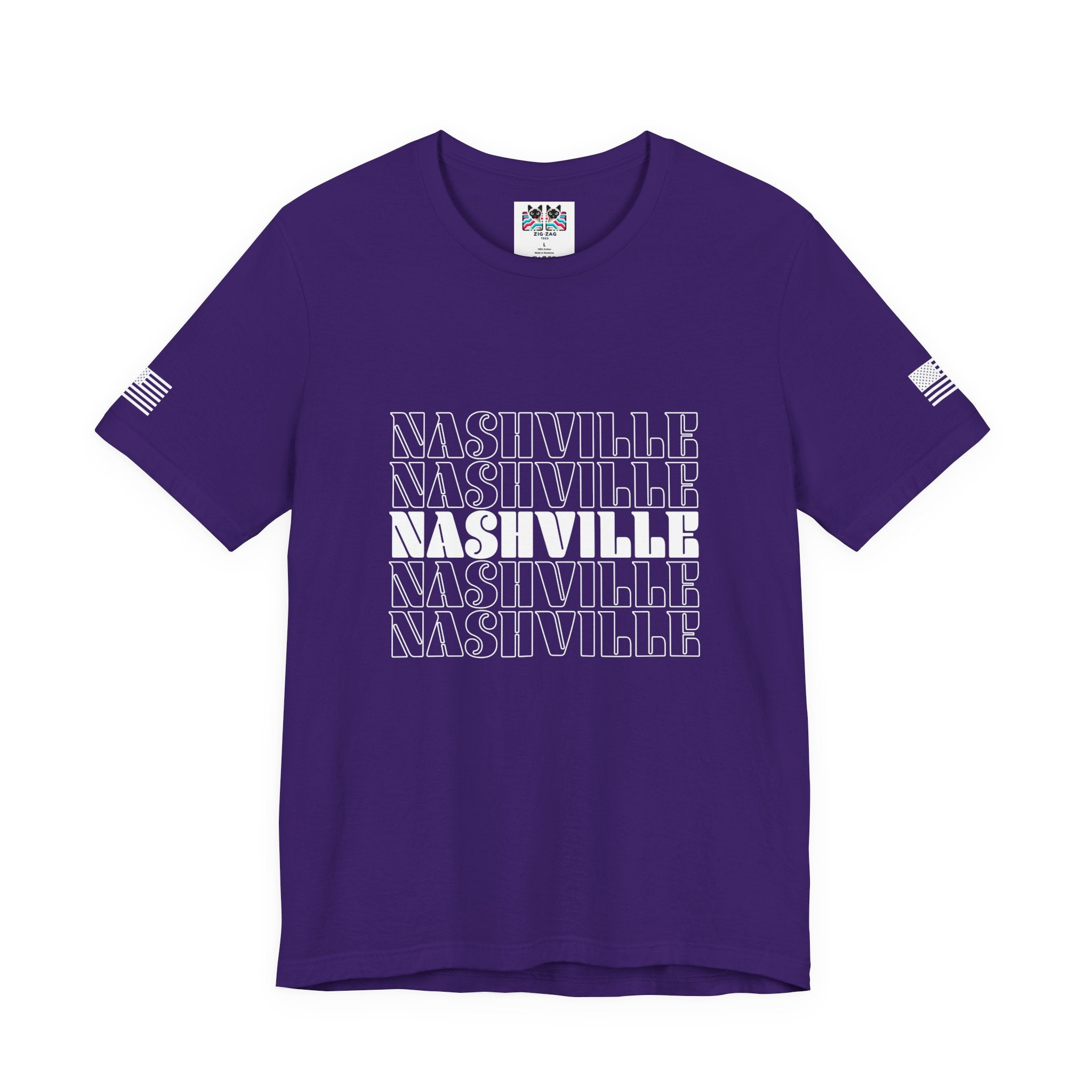 Nashville Repeat Stack T-Shirt – Bold Retro Stacked Typography Tee