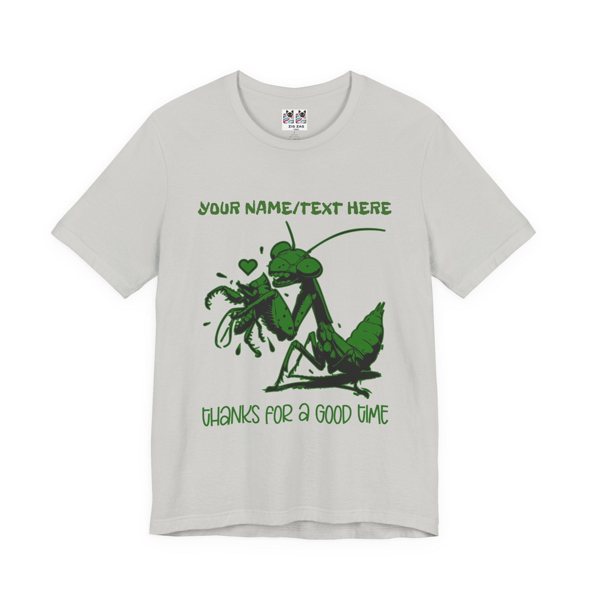 Custom T-Shirt - Thanks for a Good Time T-Shirt – Playful Grasshopper Eating Male Graphic Tee
