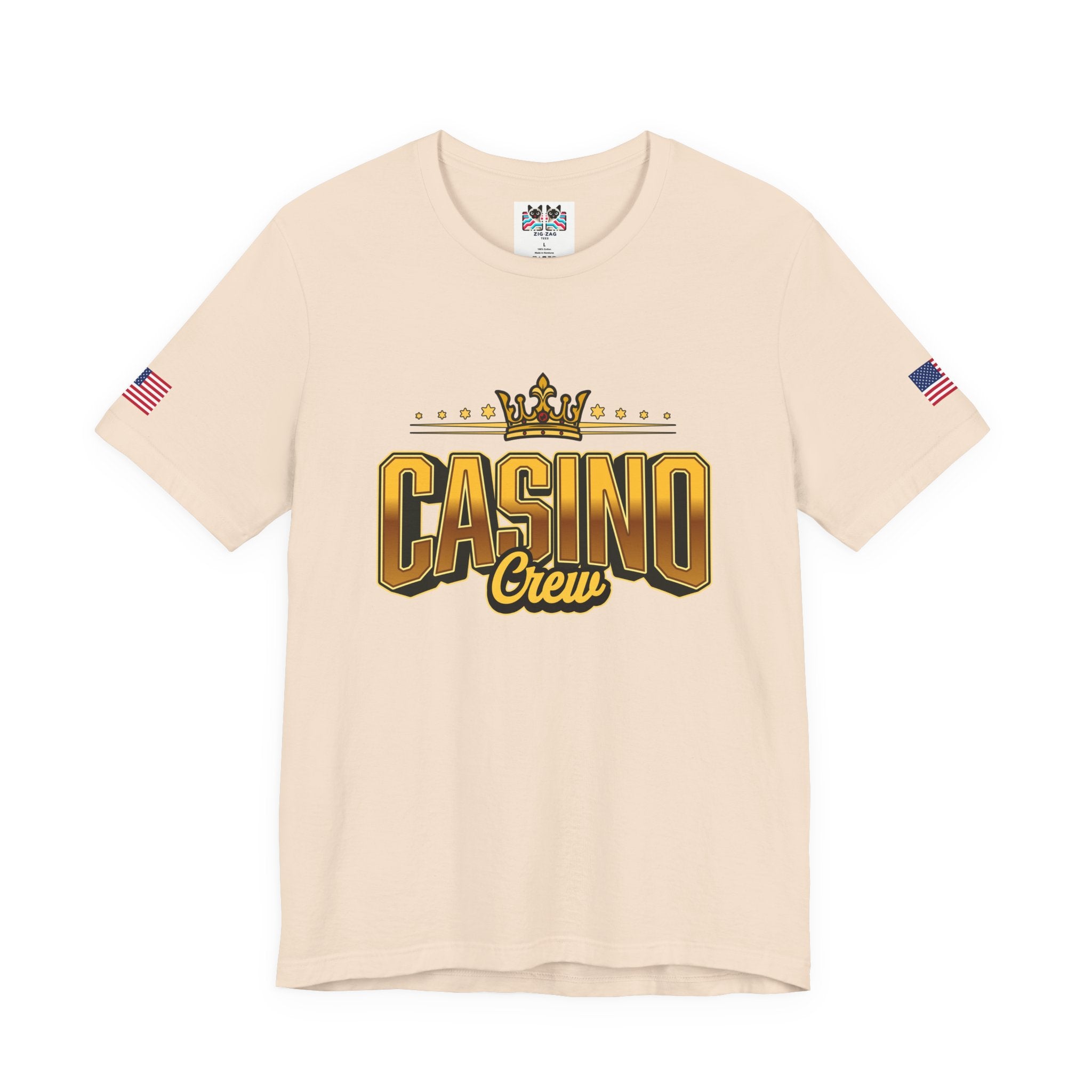 Casino Crew T-Shirt – Gold Crown Bold Typography Vegas Group Matching Tee
