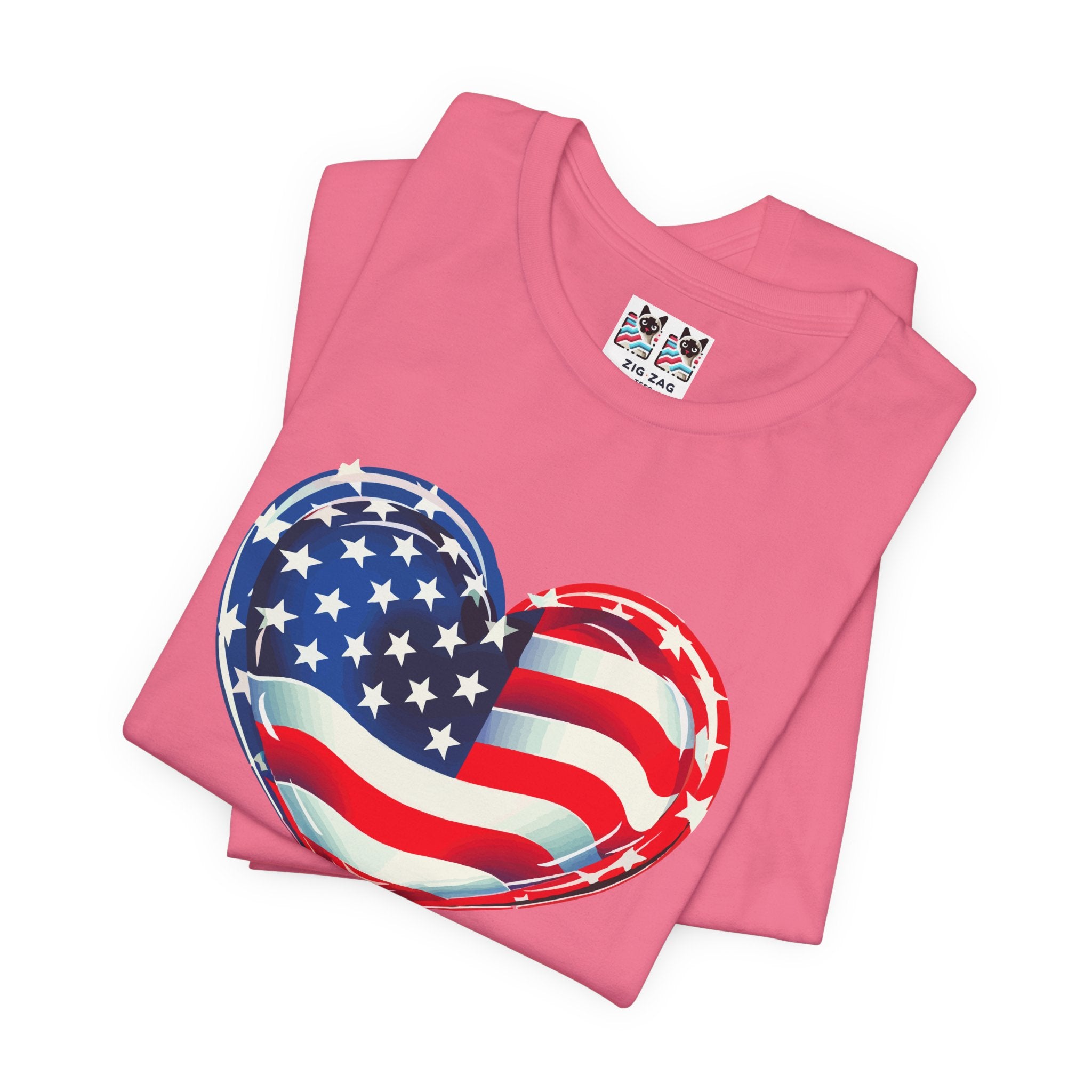 Custom T-Shirt - American Flag Heart T-Shirt – Love USA Patriotic Pride Graphic Tee