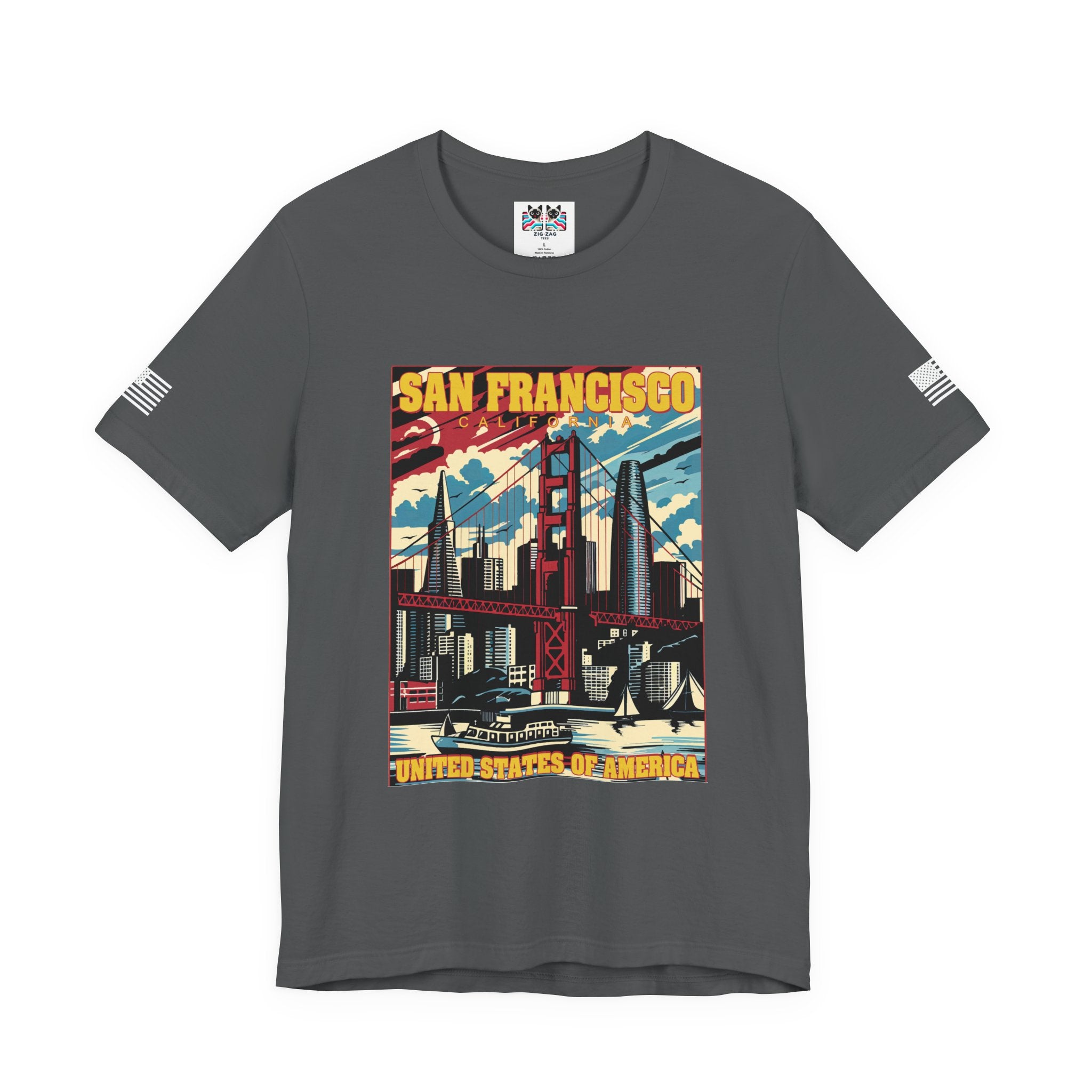 San Francisco California T-Shirt – Retro Americana Poster Style Graphic Tee United States of America