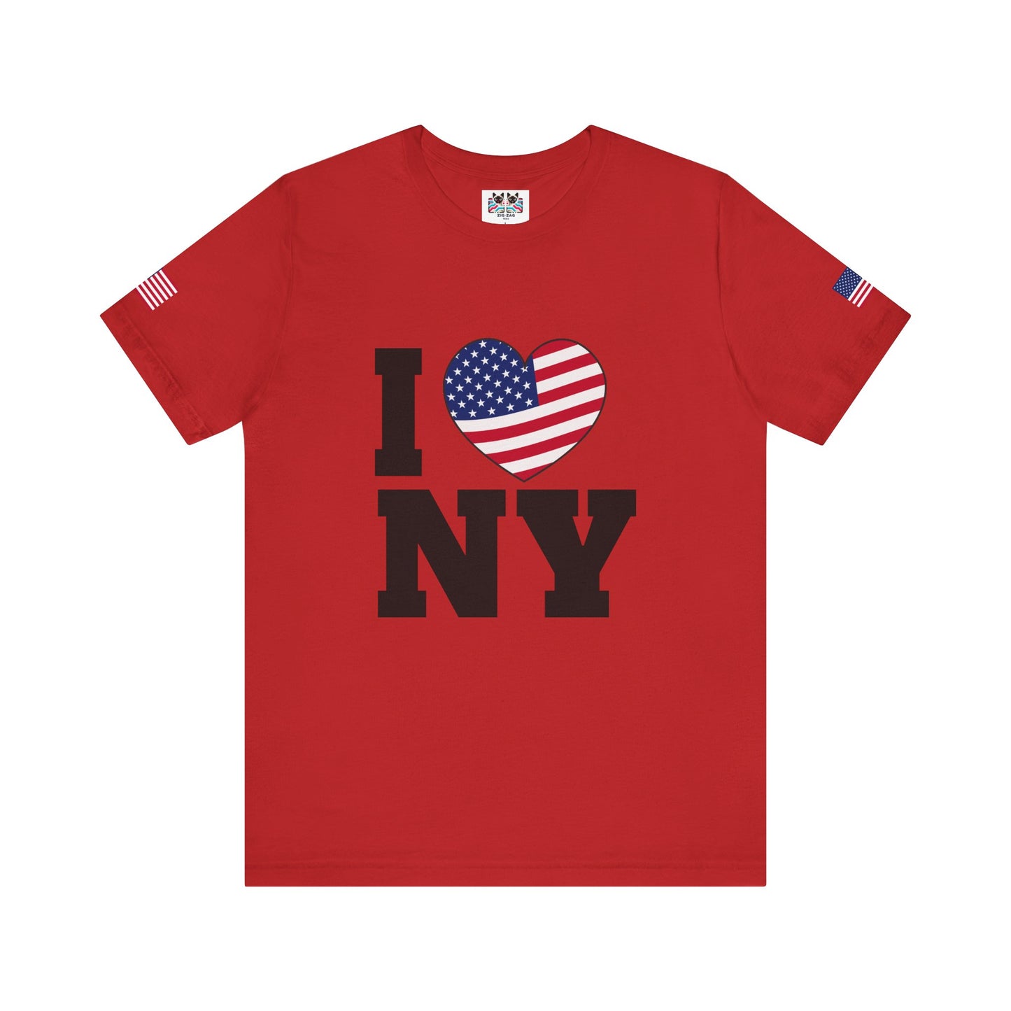 I Love NY T-Shirt - Classic USA Flag Heart Patriotic New York City Design