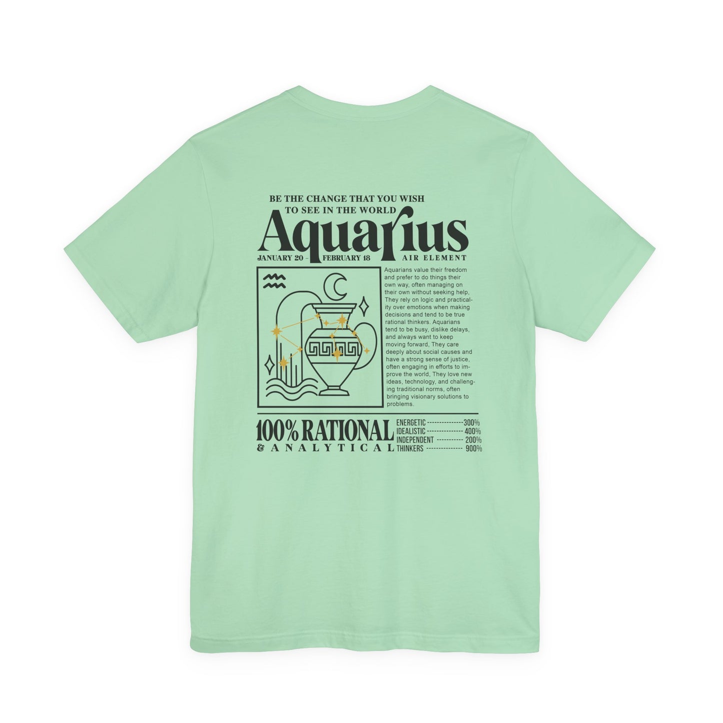 Aquarius Zodiac T-Shirt – Be the Change Air Element