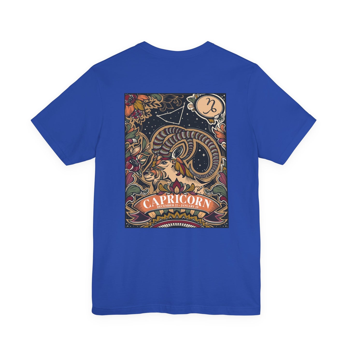 Capricorn Constellation & Floral Zodiac T-Shirt – December 22 to January 19