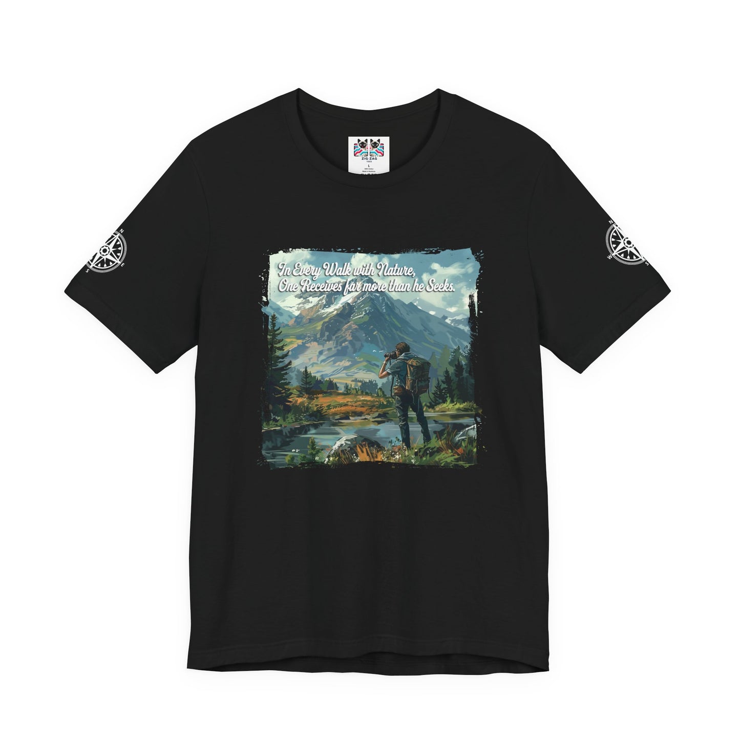 In Every Walk with Nature One Receives T-Shirt – Nature Quote Mountain Hiker Graphic Tee