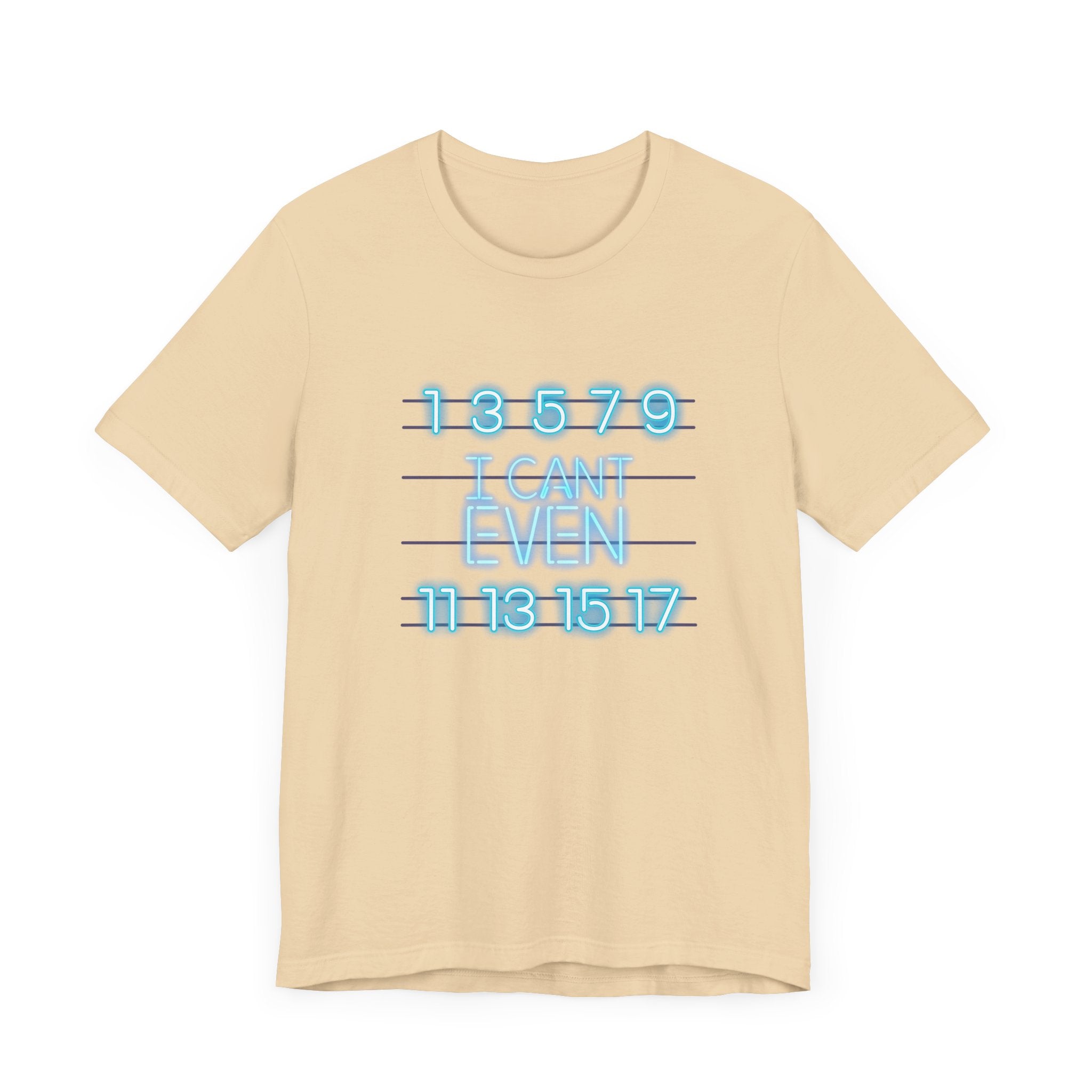 Neon Math Joke Tee – I Can't Even with Odd Numbers
