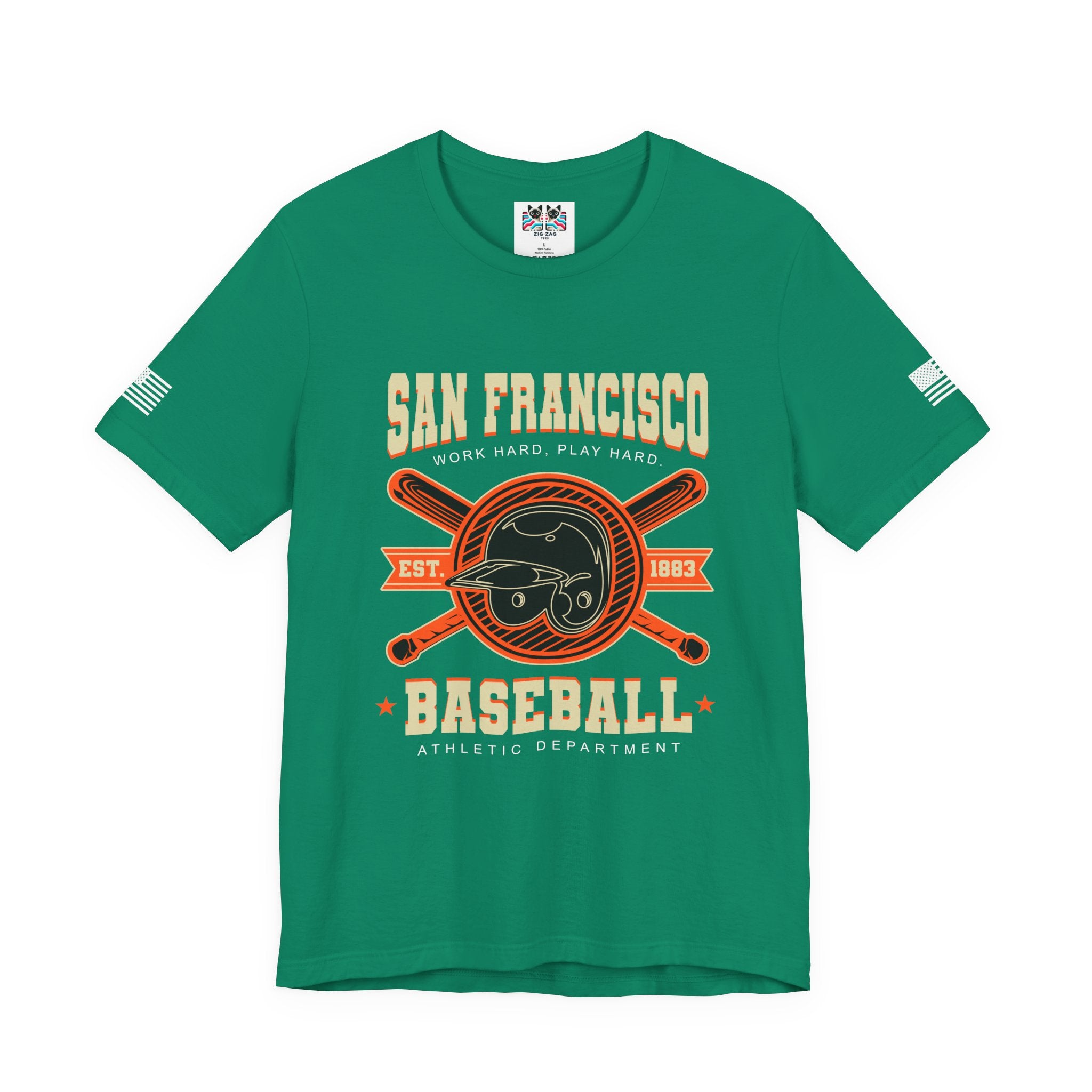 San Francisco Baseball T-Shirt, Work Hard Play Hard Athletic Department EST 1883 Tee, SF Baseball Fan Shirt, Vintage Sports Gift, Unisex