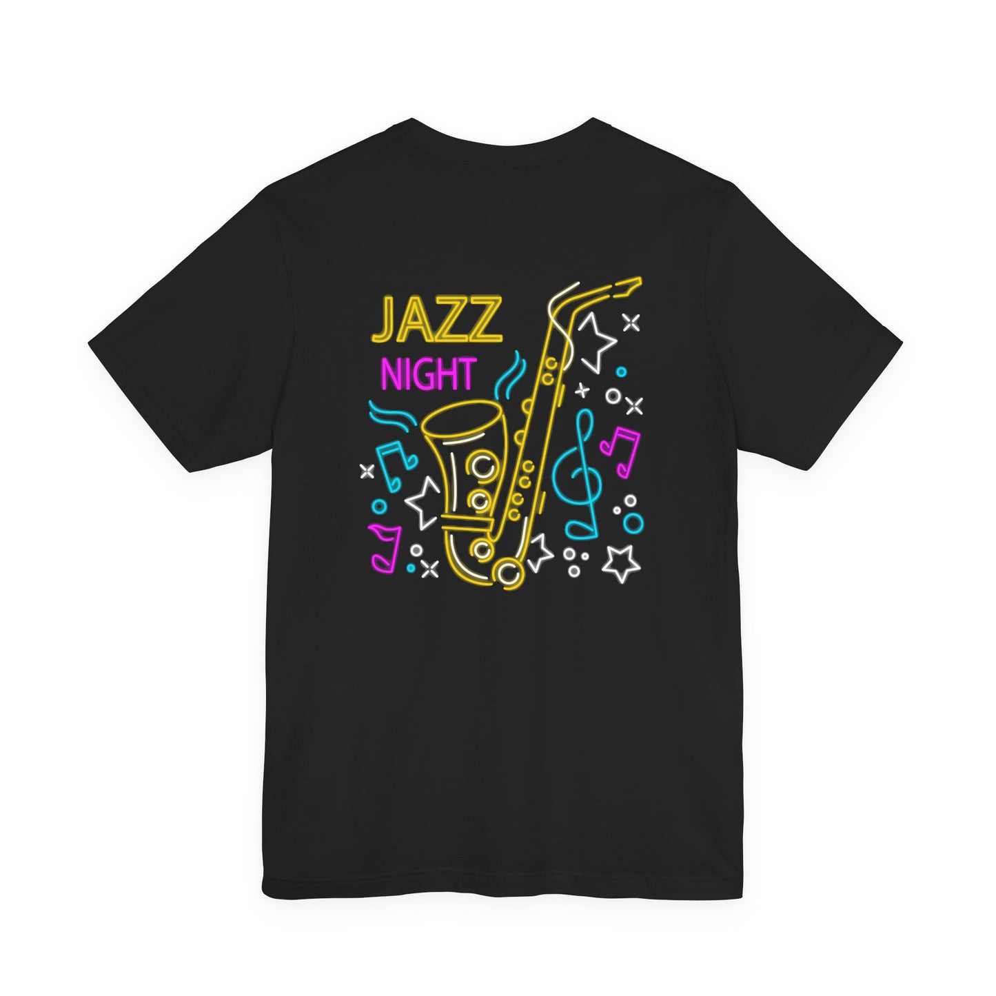 Neon Jazz Night Saxophone Music T-Shirt