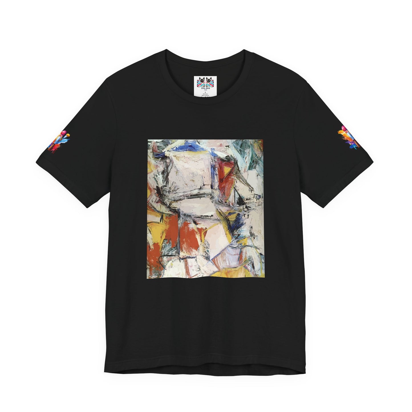 Abstract Expressionism Art T-Shirt – Colorful Geometric Painting Graphic Tee