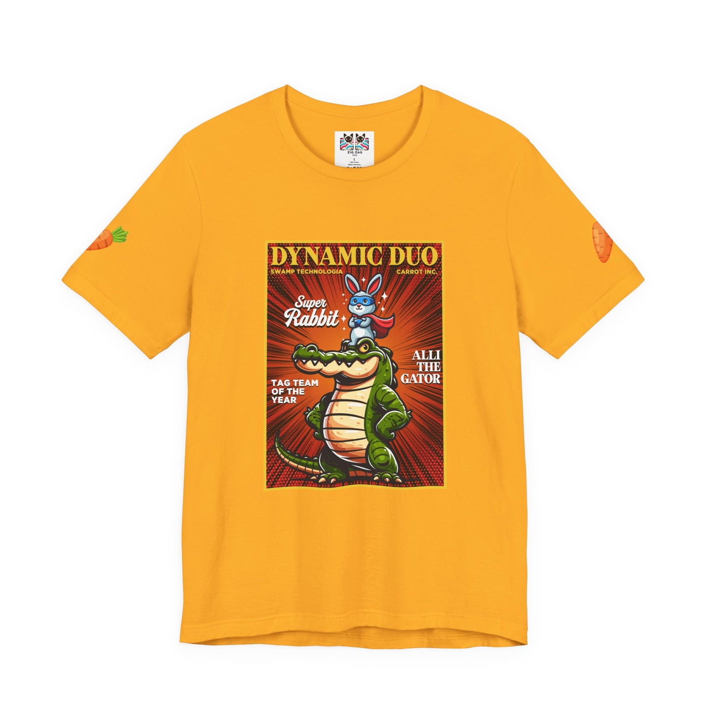 Dynamic Duo Rabbit Alligator T-Shirt – Super Rabbit Alli the Gator Tag Team Graphic Tee