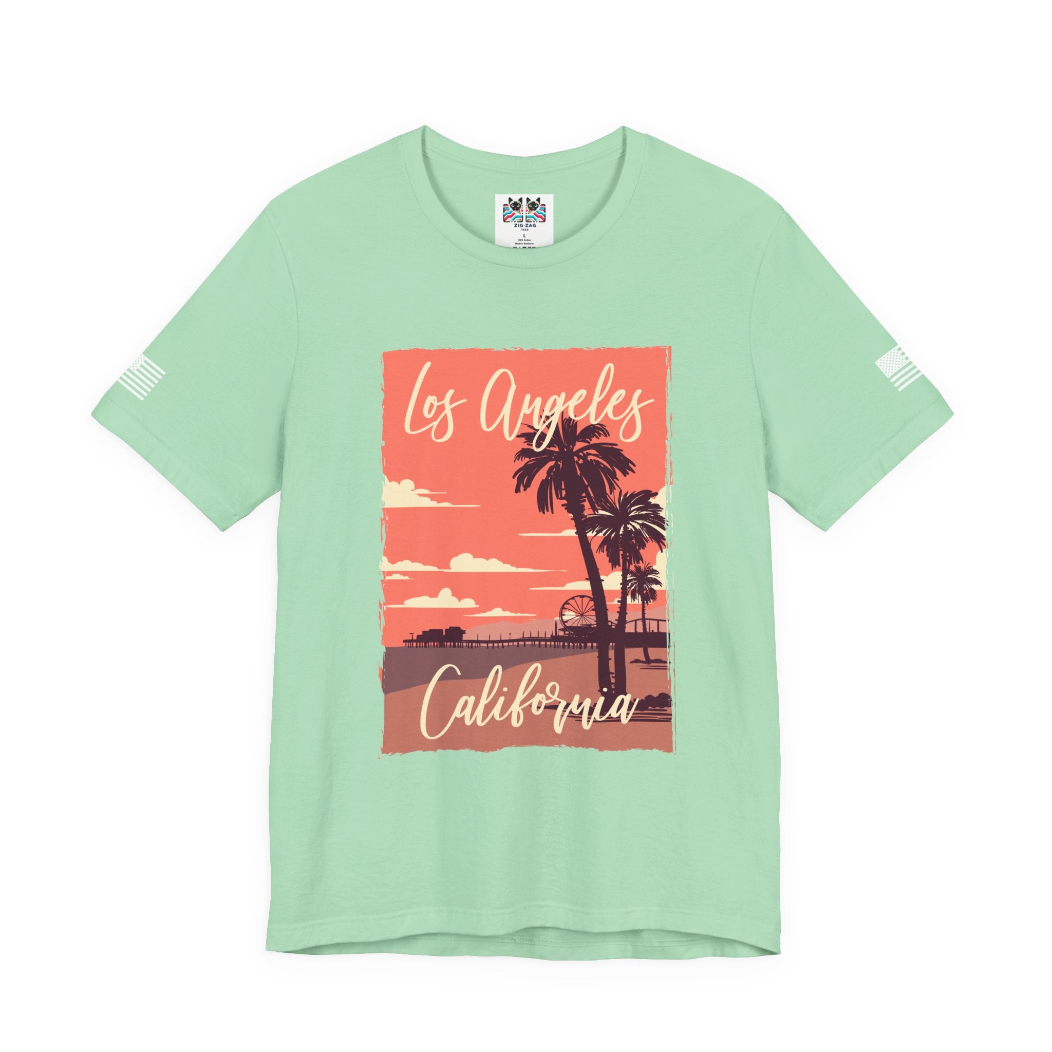 Los Angeles California EST 1850 T-Shirt – Retro Palm Tree Sunset Souvenir Tee