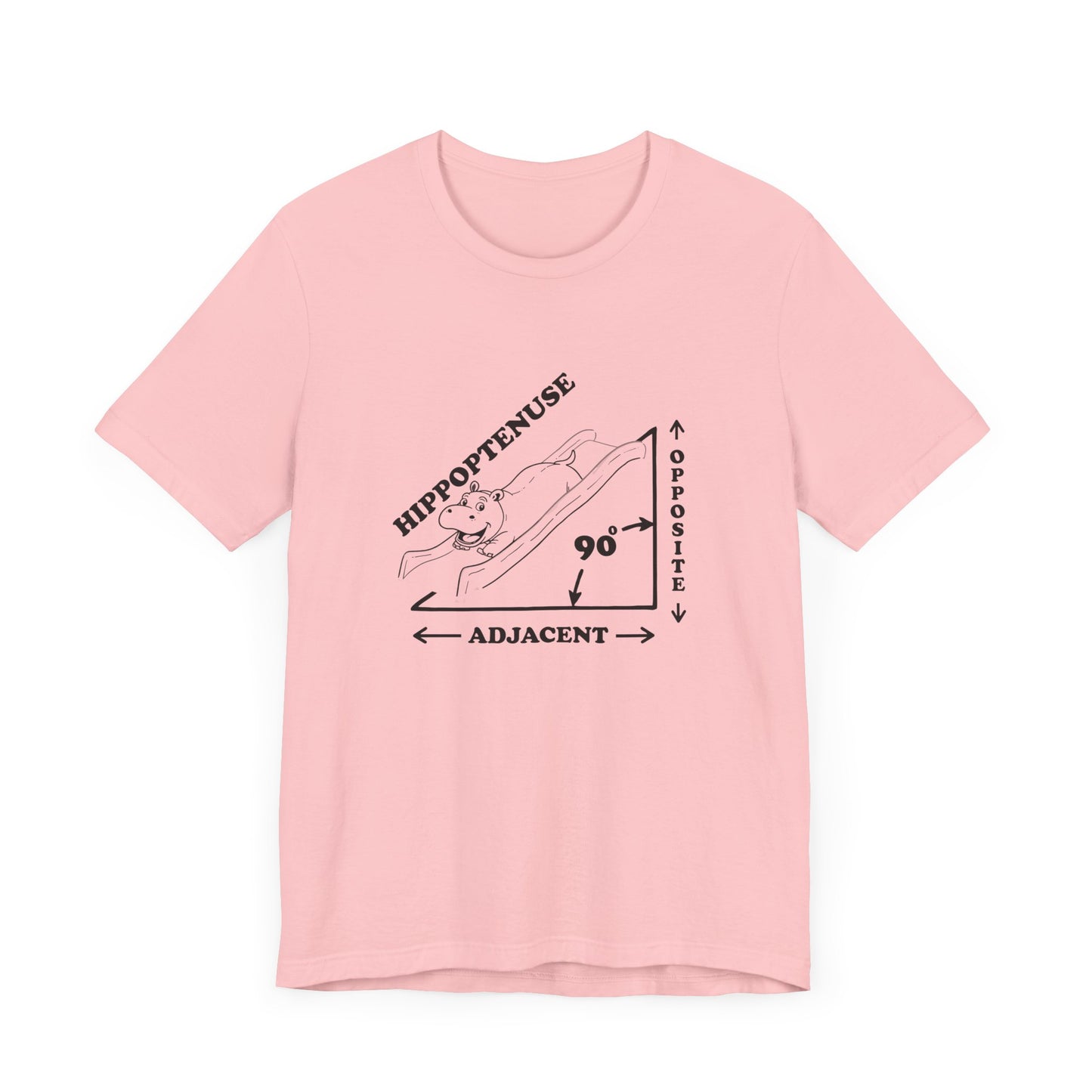 Math Joke Shirt – Hippopotenuse Hippo Right Triangle Graphic
