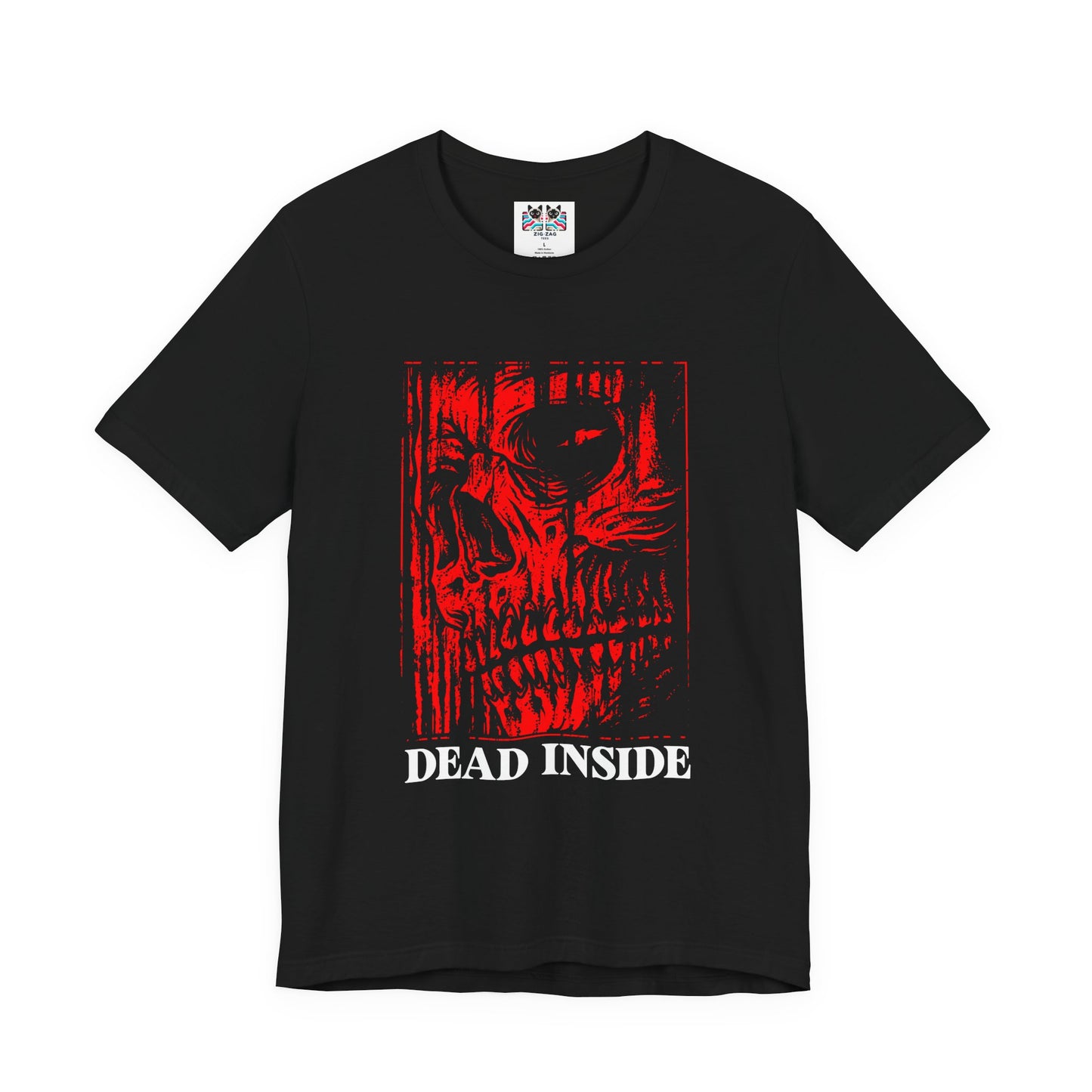 Caution Dead Inside Red Skull Horror T-Shirt