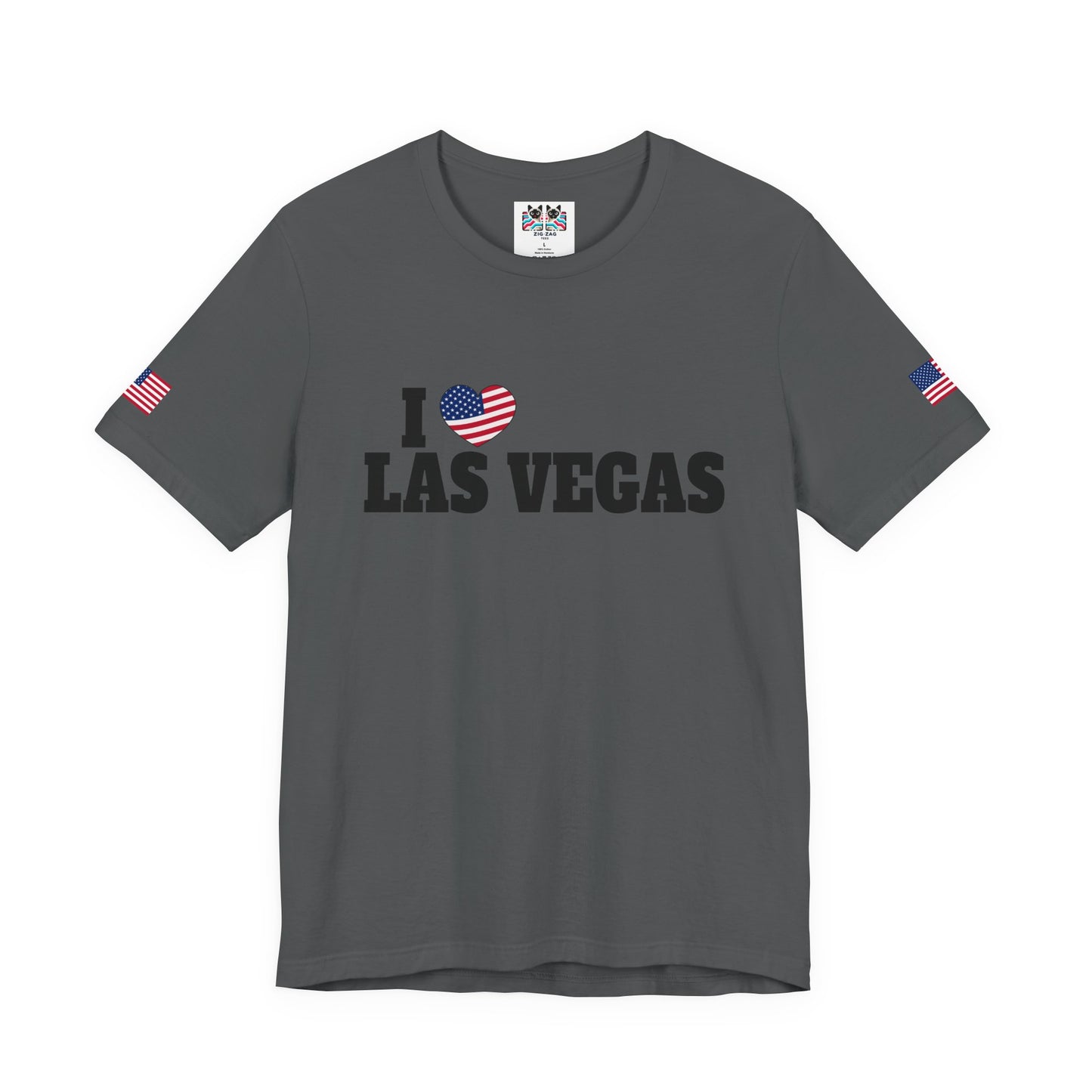 I Love Las Vegas T-Shirt - Classic USA Flag Heart Simple Nevada City Pride