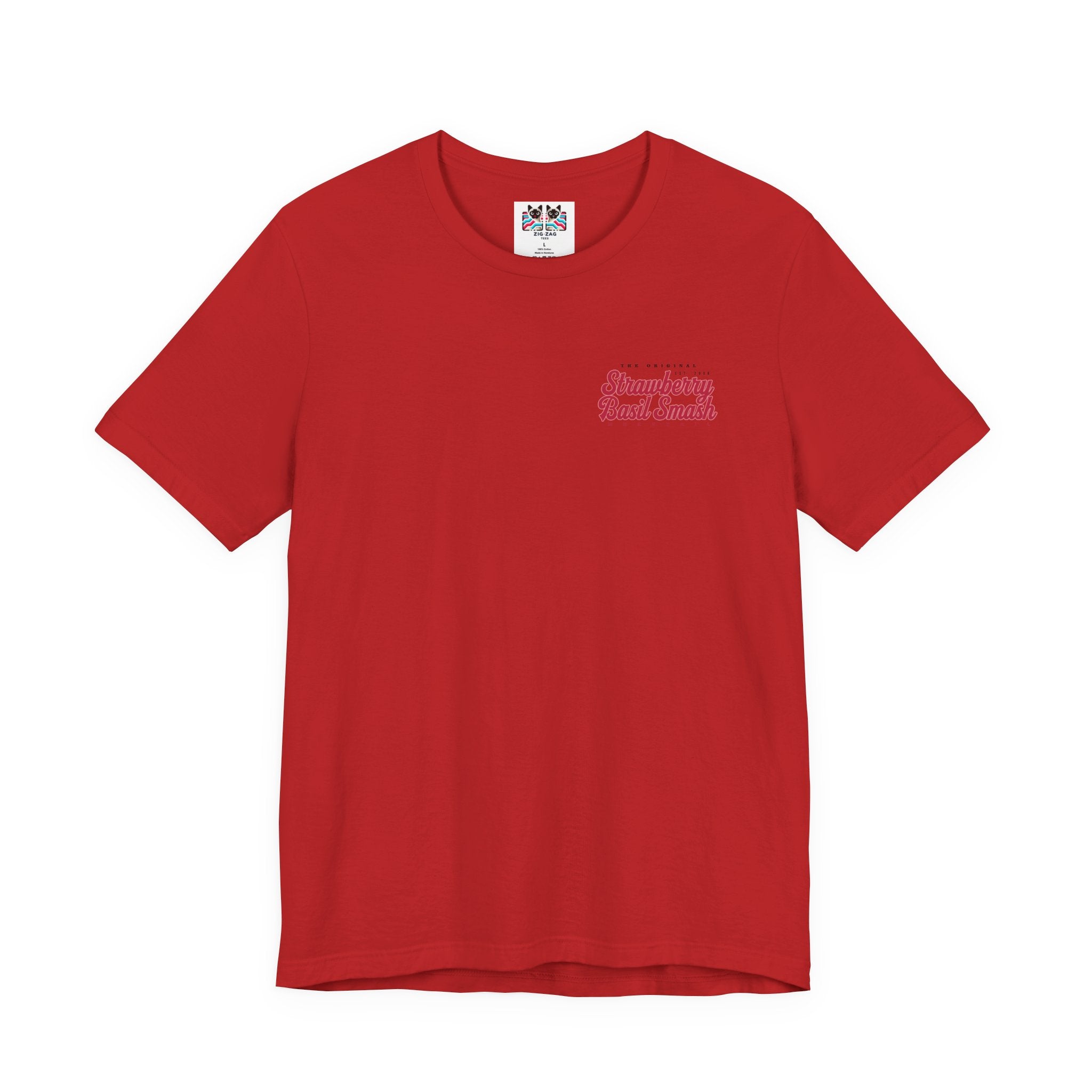 Strawberry Basil Smash Mocktail T-Shirt – Featuring Vibrant Summer Drink Graphic