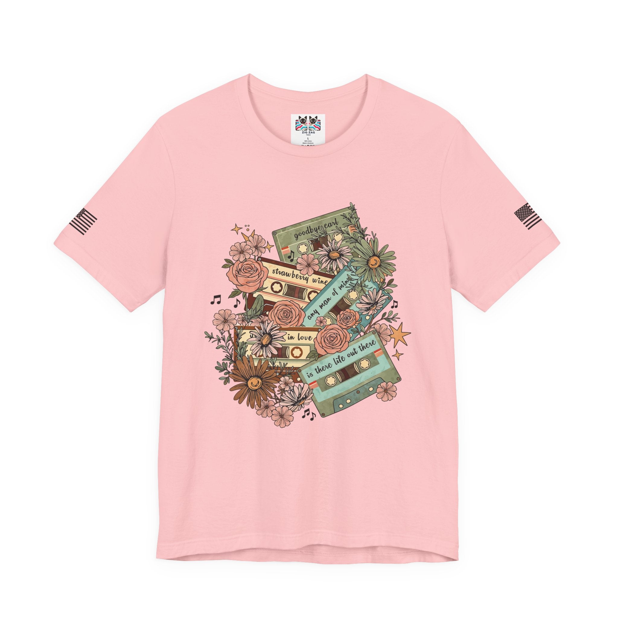 Country Music Cassette Tapes T-Shirt – Retro Floral Classic Country Songs Graphic Tee