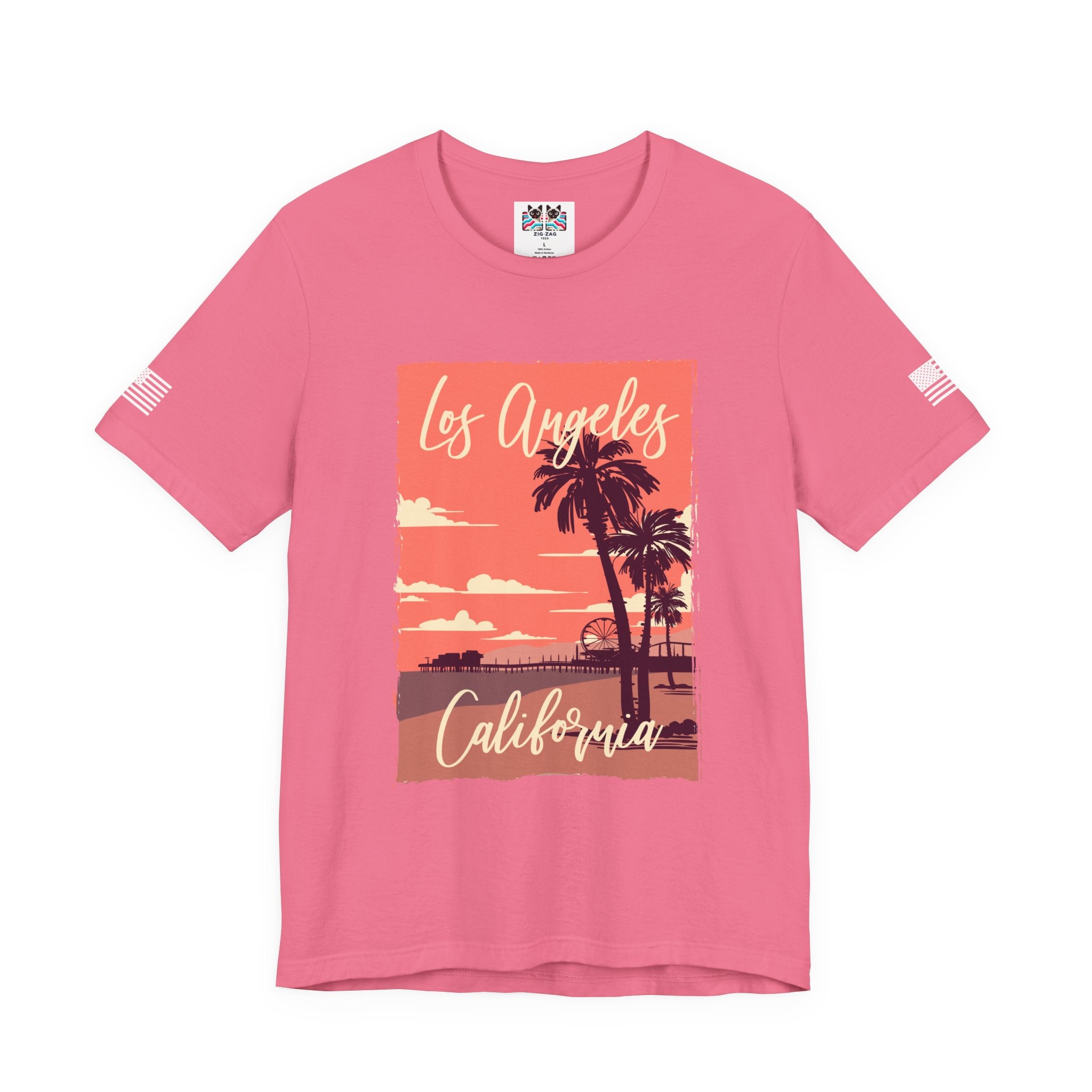 Los Angeles California EST 1850 T-Shirt – Retro Palm Tree Sunset Souvenir Tee