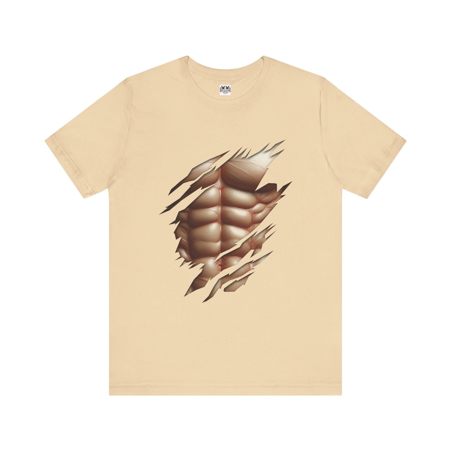 Fake Muscles Ripped Chest Six Pack Abs Funny Costume T-Shirt