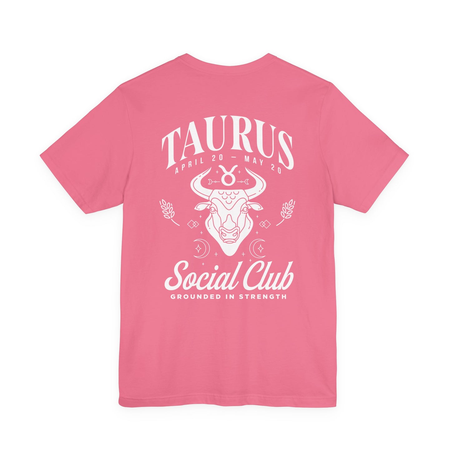 Taurus Zodiac T-Shirt – Bull Head with Astrological Wheel and Earth Element