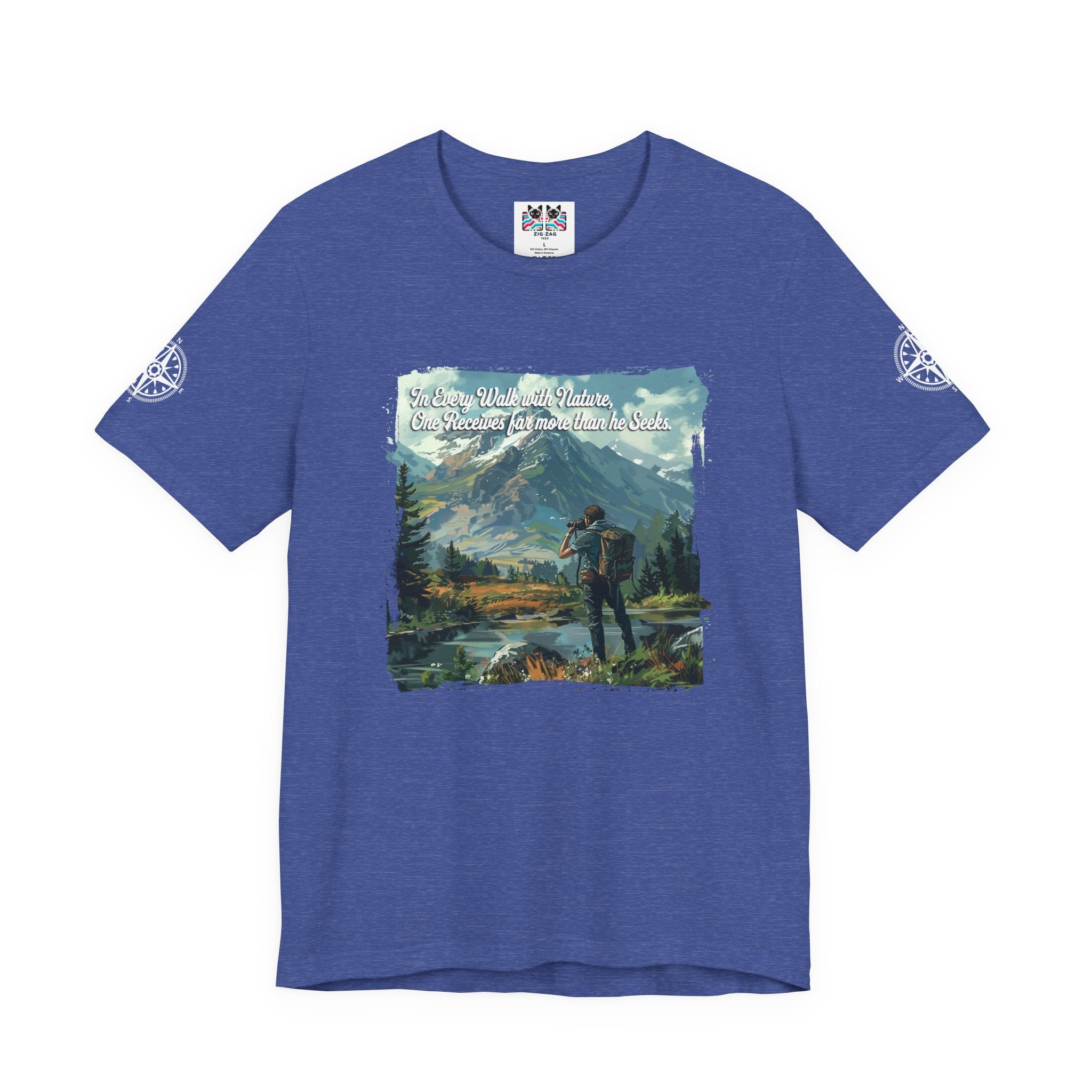 In Every Walk with Nature One Receives T-Shirt – Nature Quote Mountain Hiker Graphic Tee