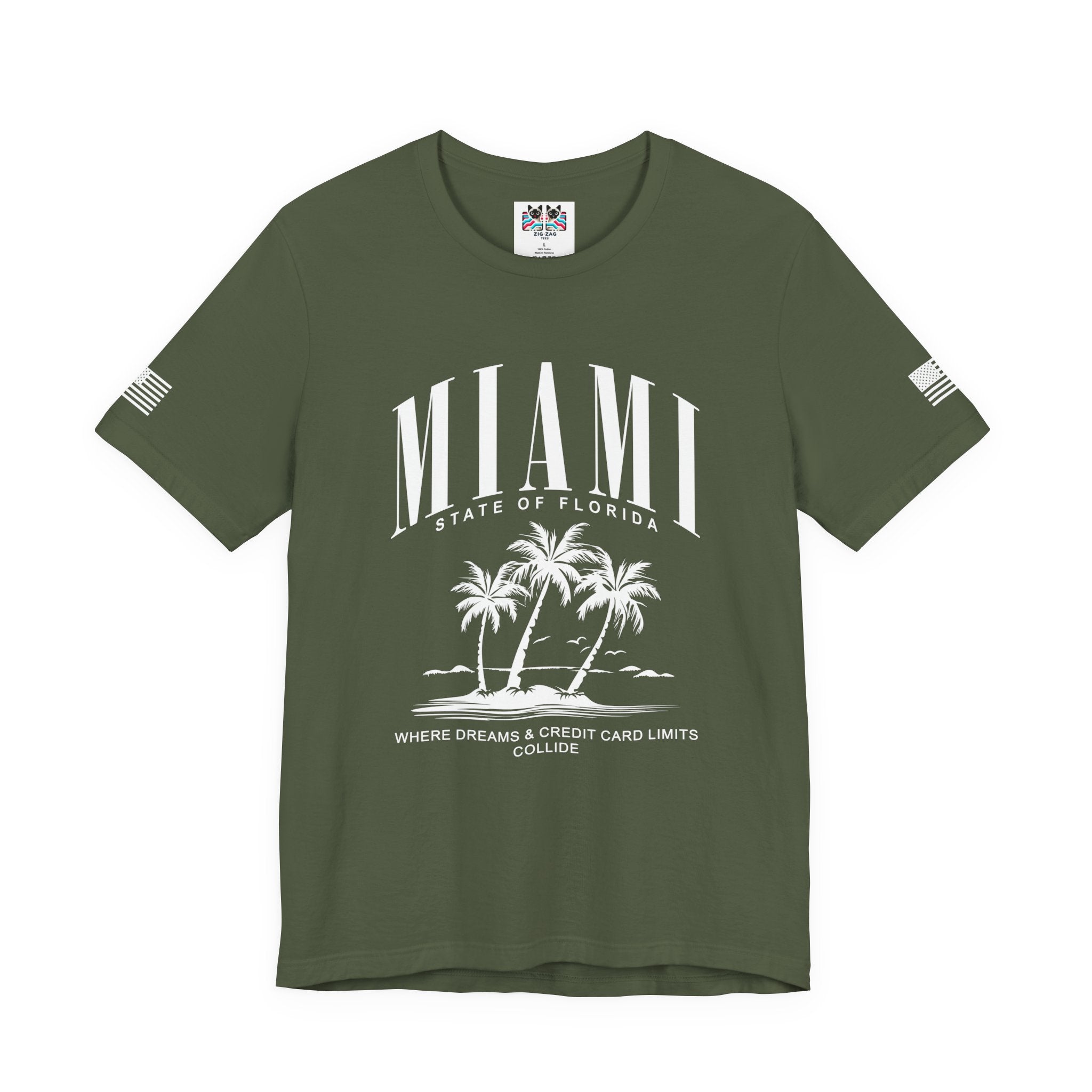 Miami State of Florida Funny T-Shirt – Where Dreams and Credit Card Limits Collide Tee