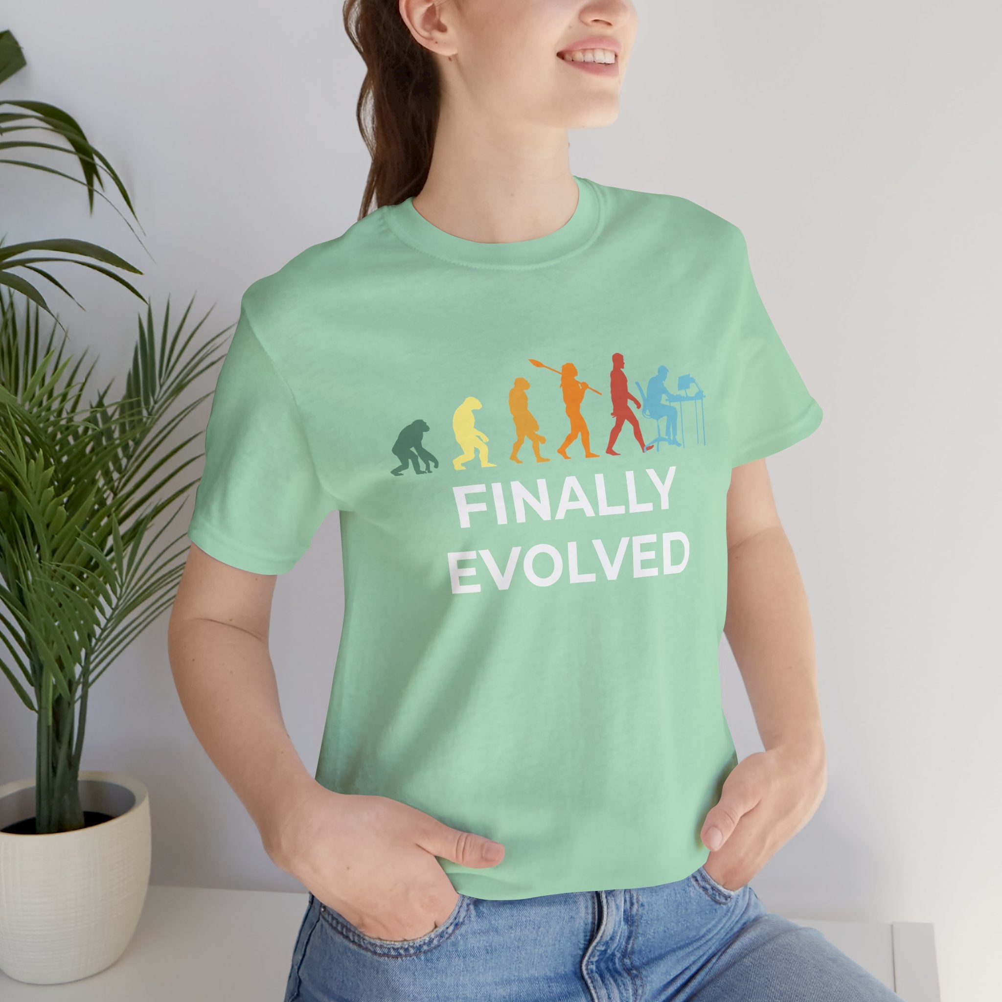 Custom T-Shirt - Evolution of Man to Computer User T-Shirt