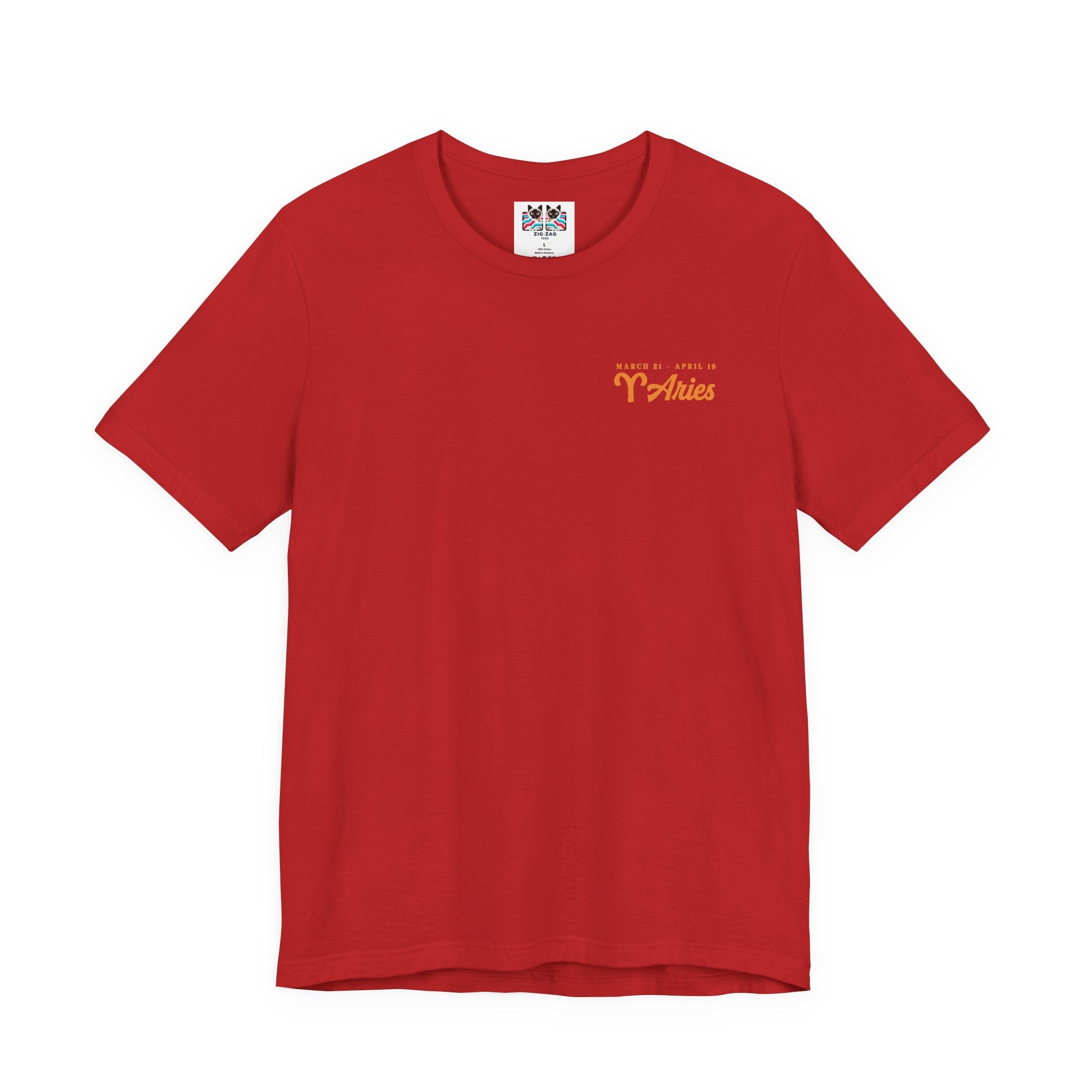 Aries Fueled by Fire T-Shirt – Ram Head with Zodiac Astrological Wheel
