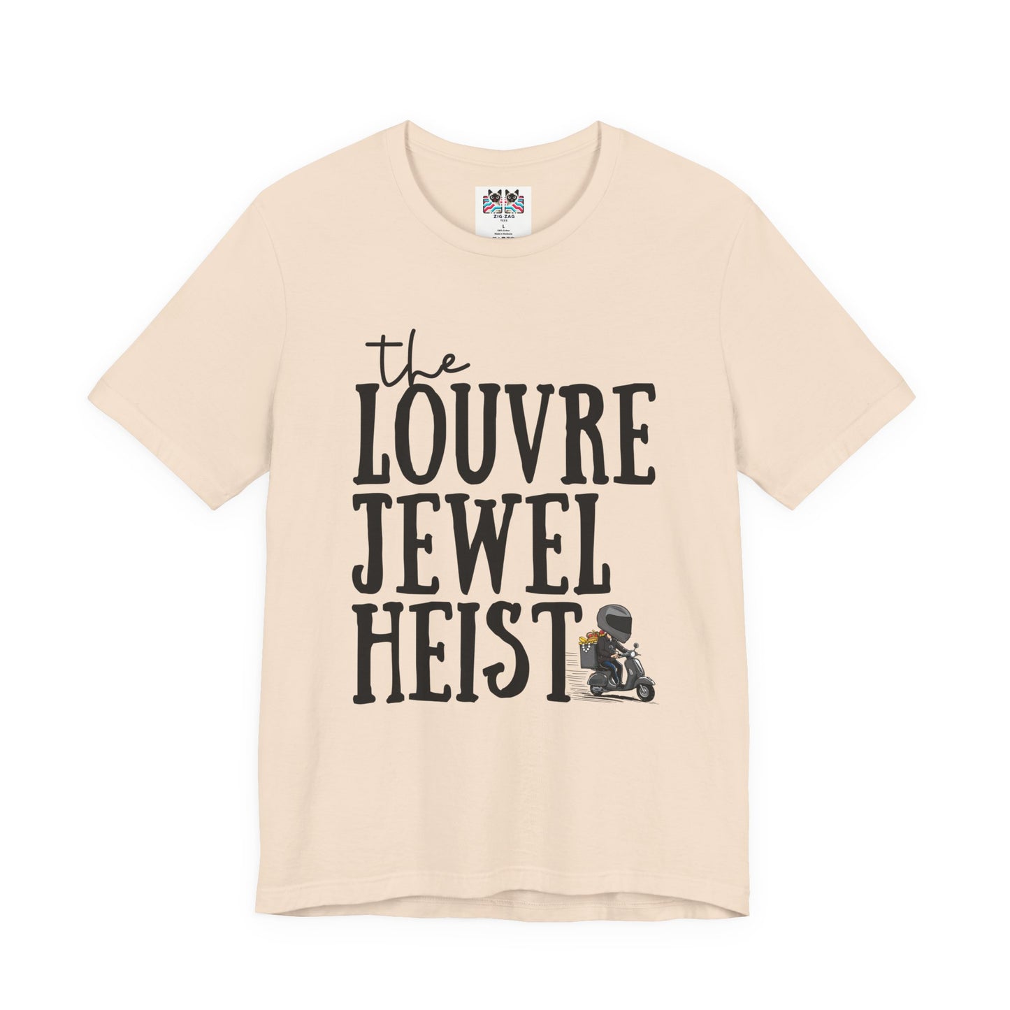 The Louvre Jewel Heist – Paris Heist Humor [Black Text] T-Shirt