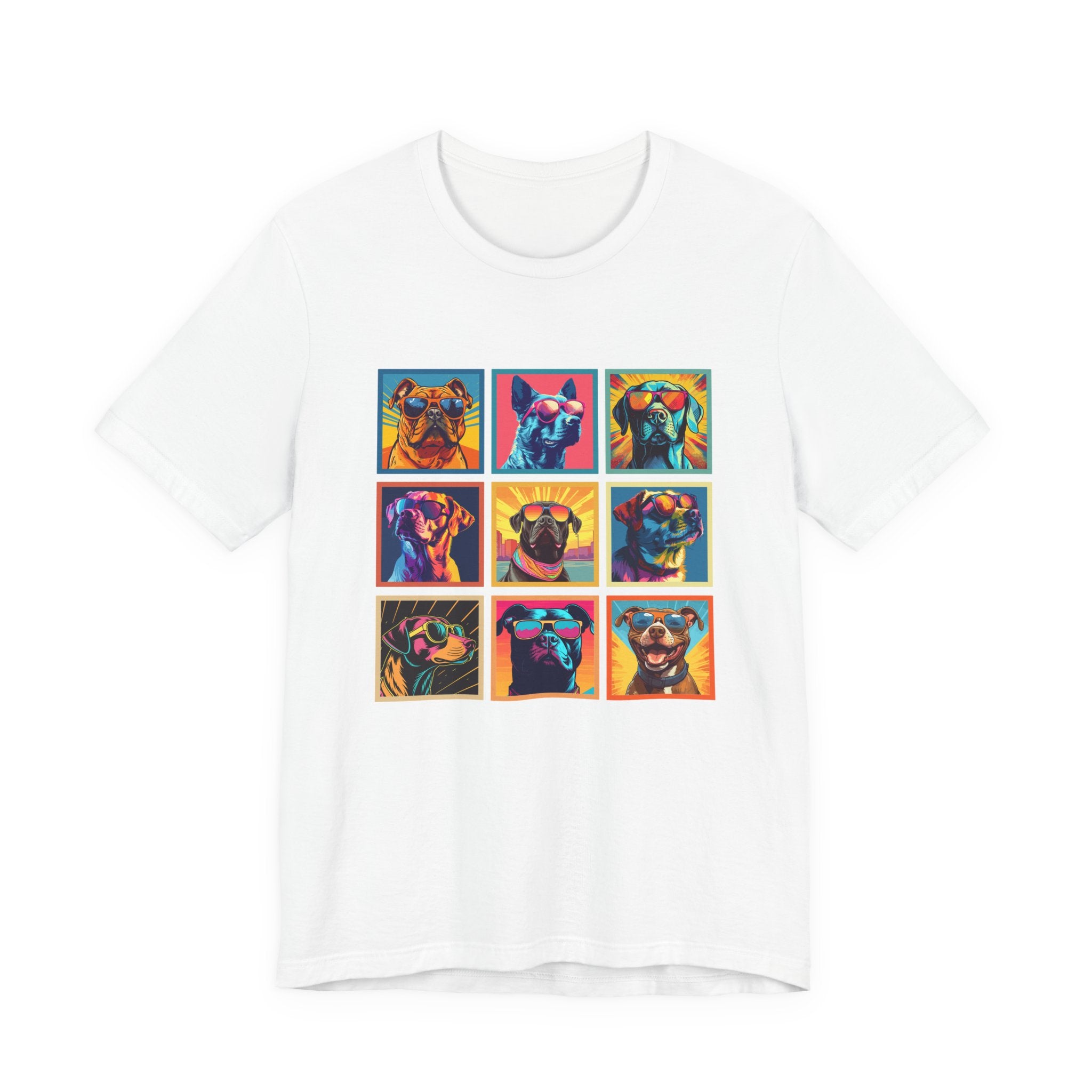 Cool Dogs Pop Art Sunglasses Tshirt – Nine Retro Pups