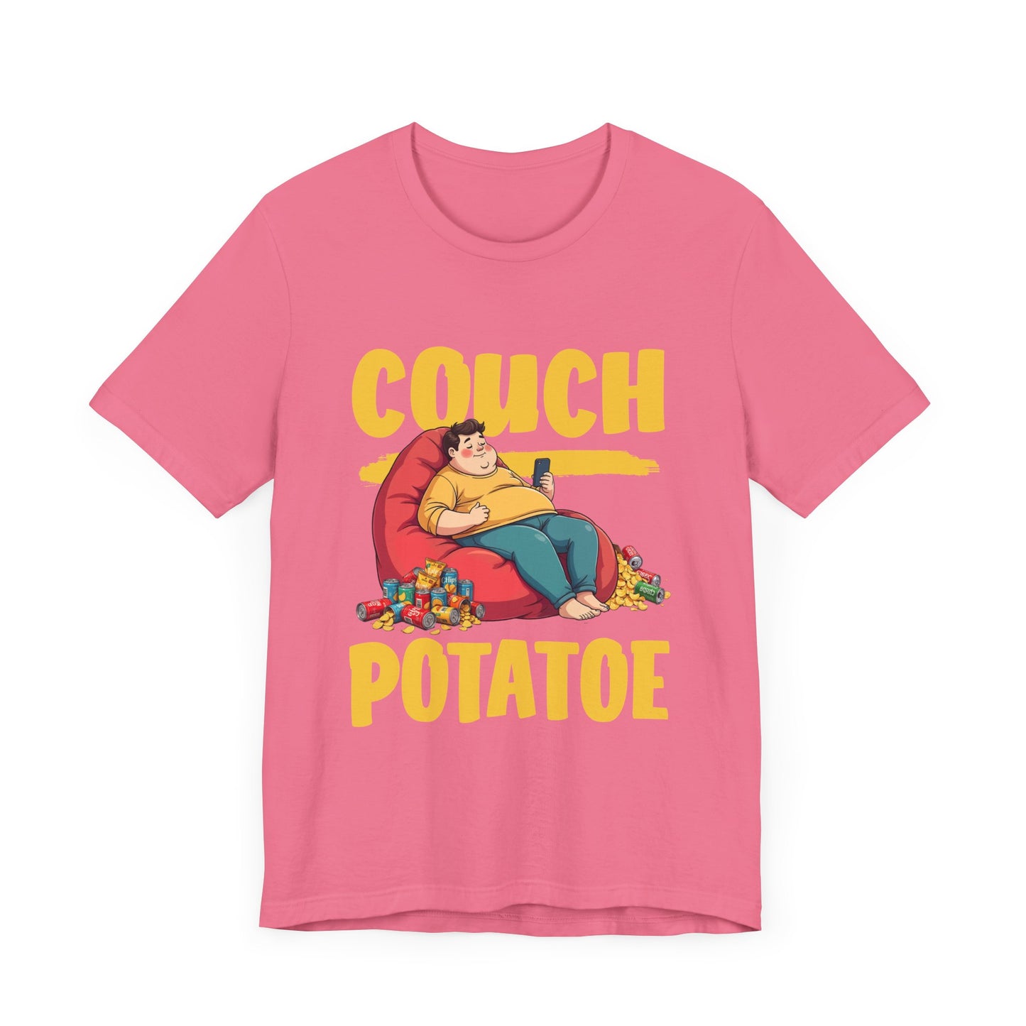 Couch Potato Shirt, Funny Snack Life Tee, Lazy Comfort Cartoon T Shirt, Homebody Humor Apparel, Chill Mode Vibes, Food Lover Top