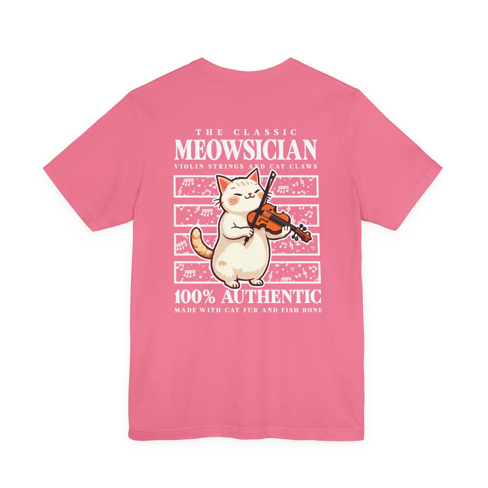 The Classic Meowsician T-Shirt – Cat & Violin Music Notes Fun Graphic