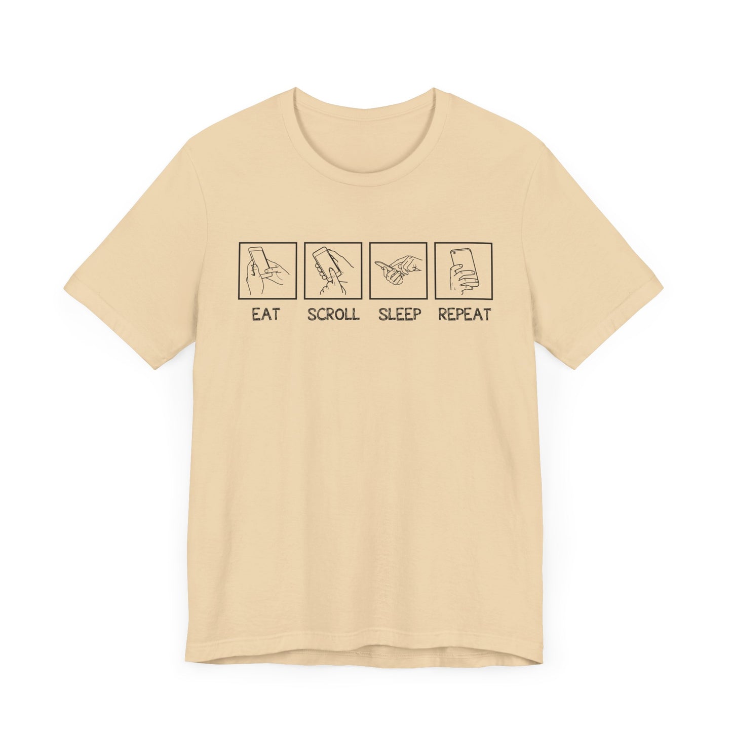 Eat Sleep Scroll Repeat Tee, Social Media Humor Shirt, Digital Routine Graphic Tee, Internet Culture Top, Online Life Gift