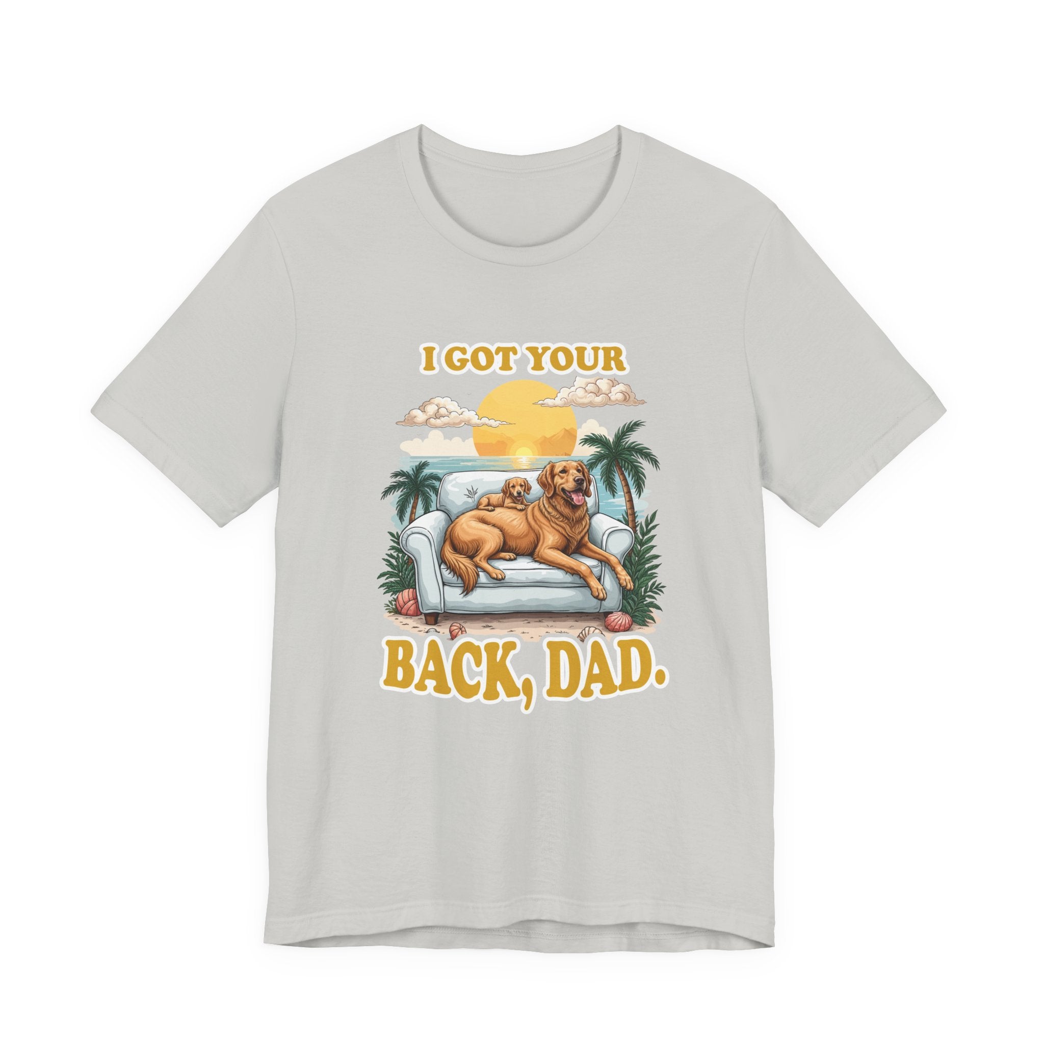 I Got Your Back Dad Tshirt Golden Retriever Father and Puppy on Couch Beach Sunset