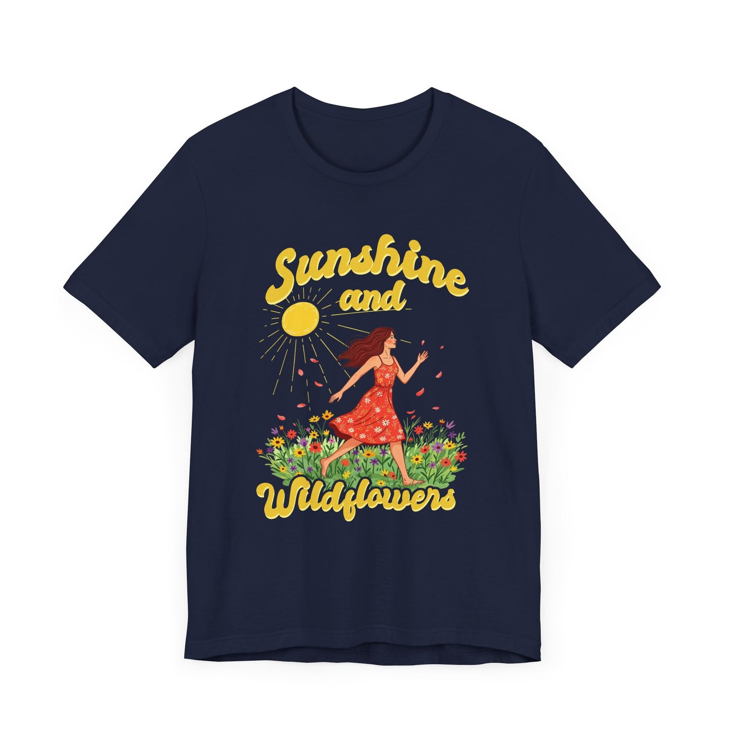 Sunshine and Wildflowers Tee, Nature Mood Shirt, Earth Lover Top, Boho Bloom Graphic Tee, Spring Sunshine Gift Shirt