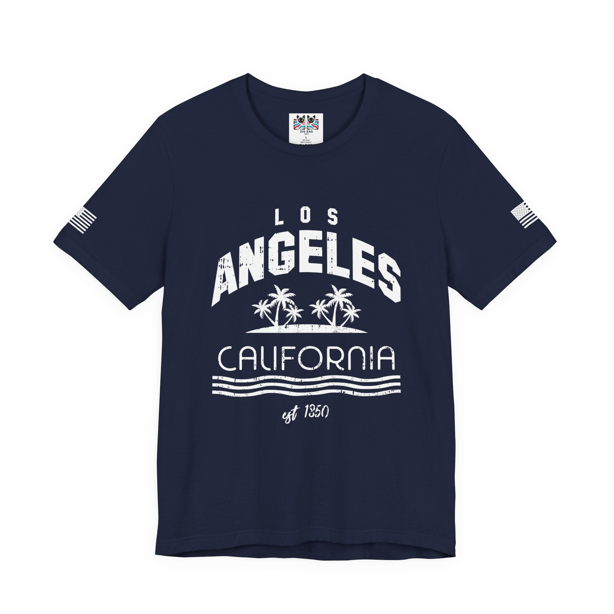 Los Angeles California Since 1850 Graphic T-Shirt – Retro Palm Tree Sunset Tee