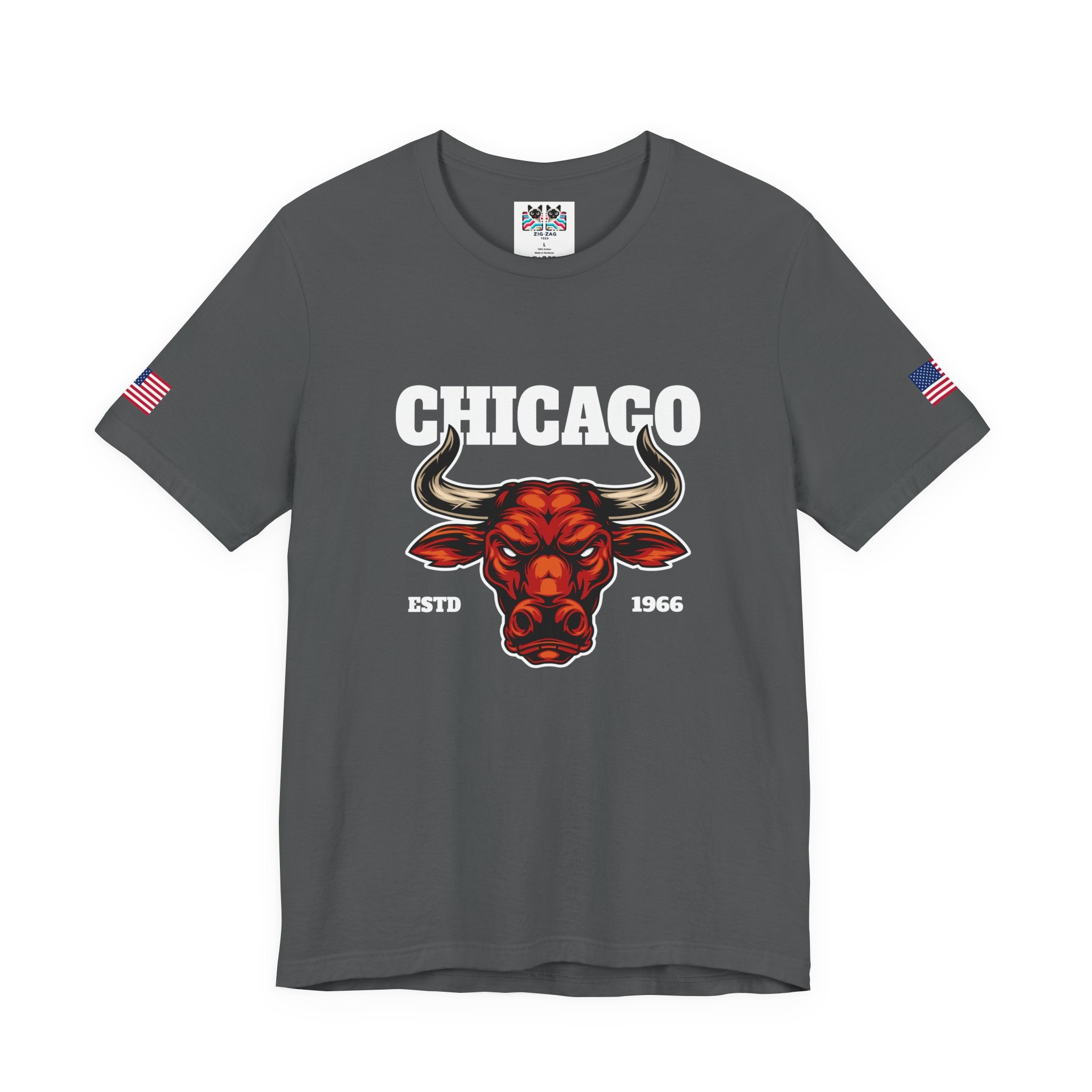 Chicago Bulls T-Shirt - Red Bull Mascot Est 1966 Sports Team Pride Design
