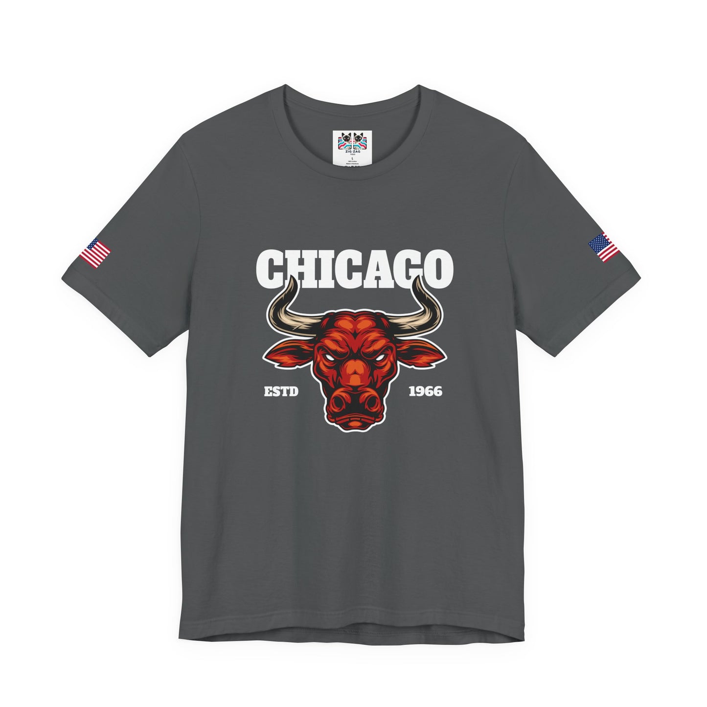 Chicago Bulls T-Shirt - Red Bull Mascot Est 1966 Sports Team Pride Design