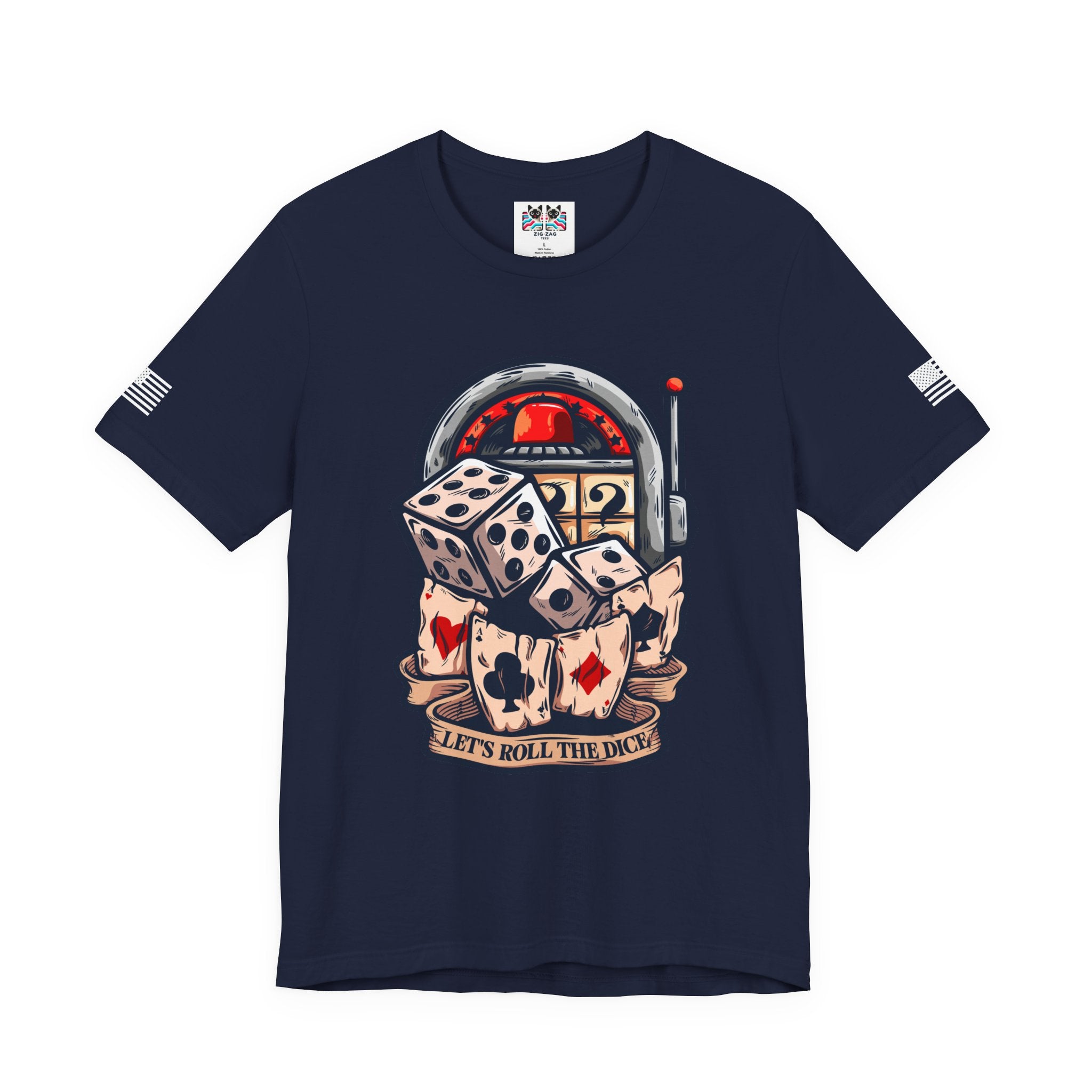 Let's Roll the Dice T-Shirt – Casino Slot Machine Poker Cards Graphic Tee