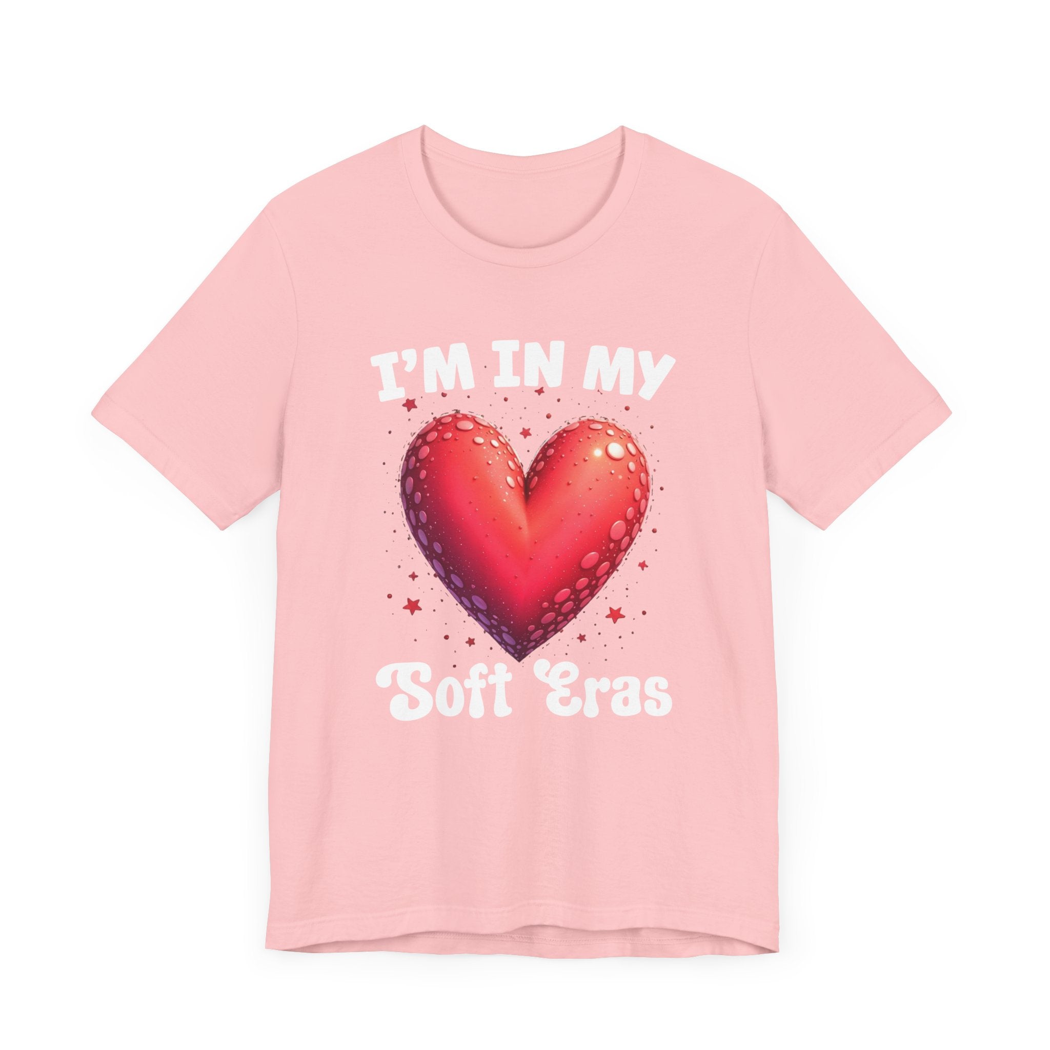 I'm In My Soft Eras – Embossed Red Heart & Star Accents Graphic T-Shirt