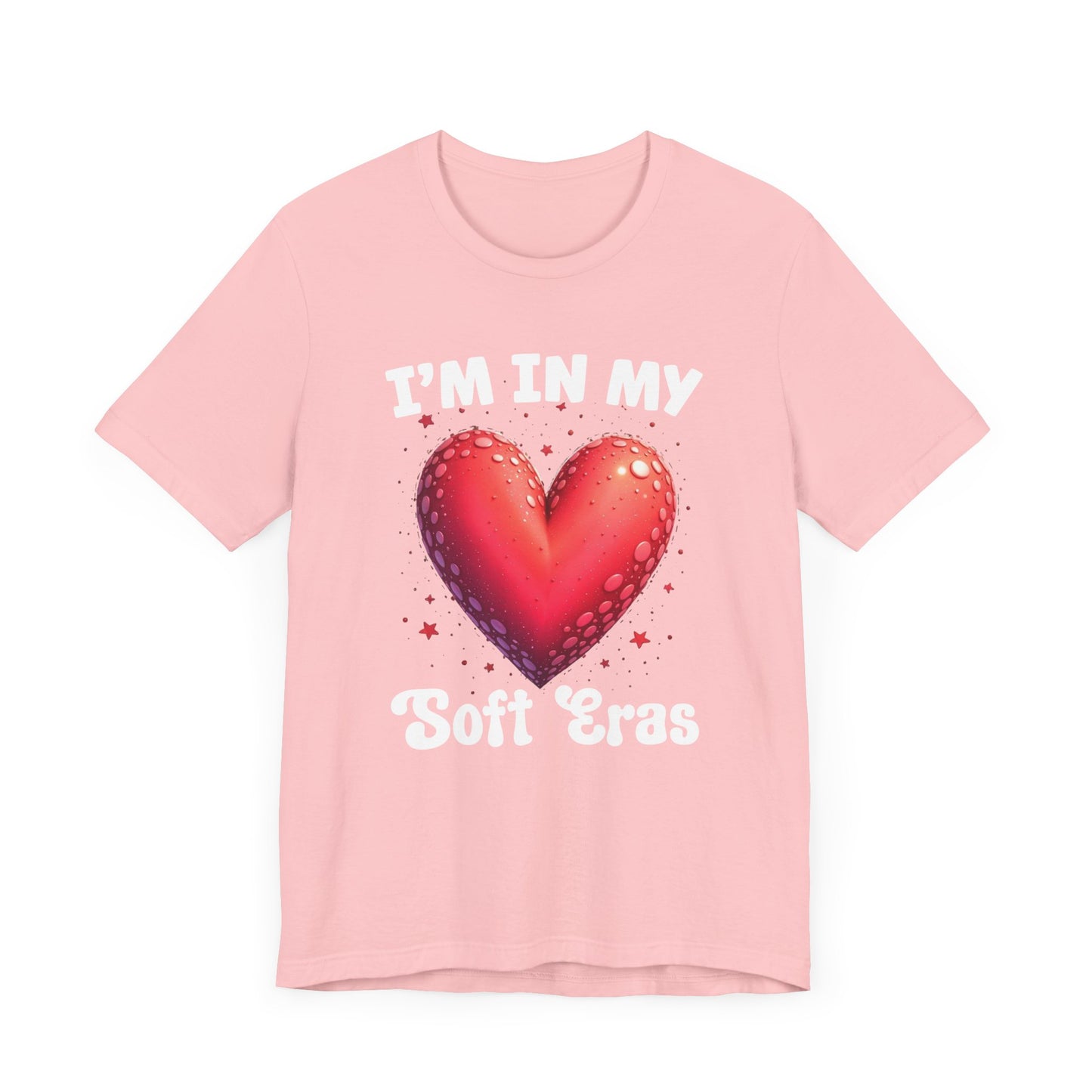 I'm In My Soft Eras – Embossed Red Heart & Star Accents Graphic T-Shirt