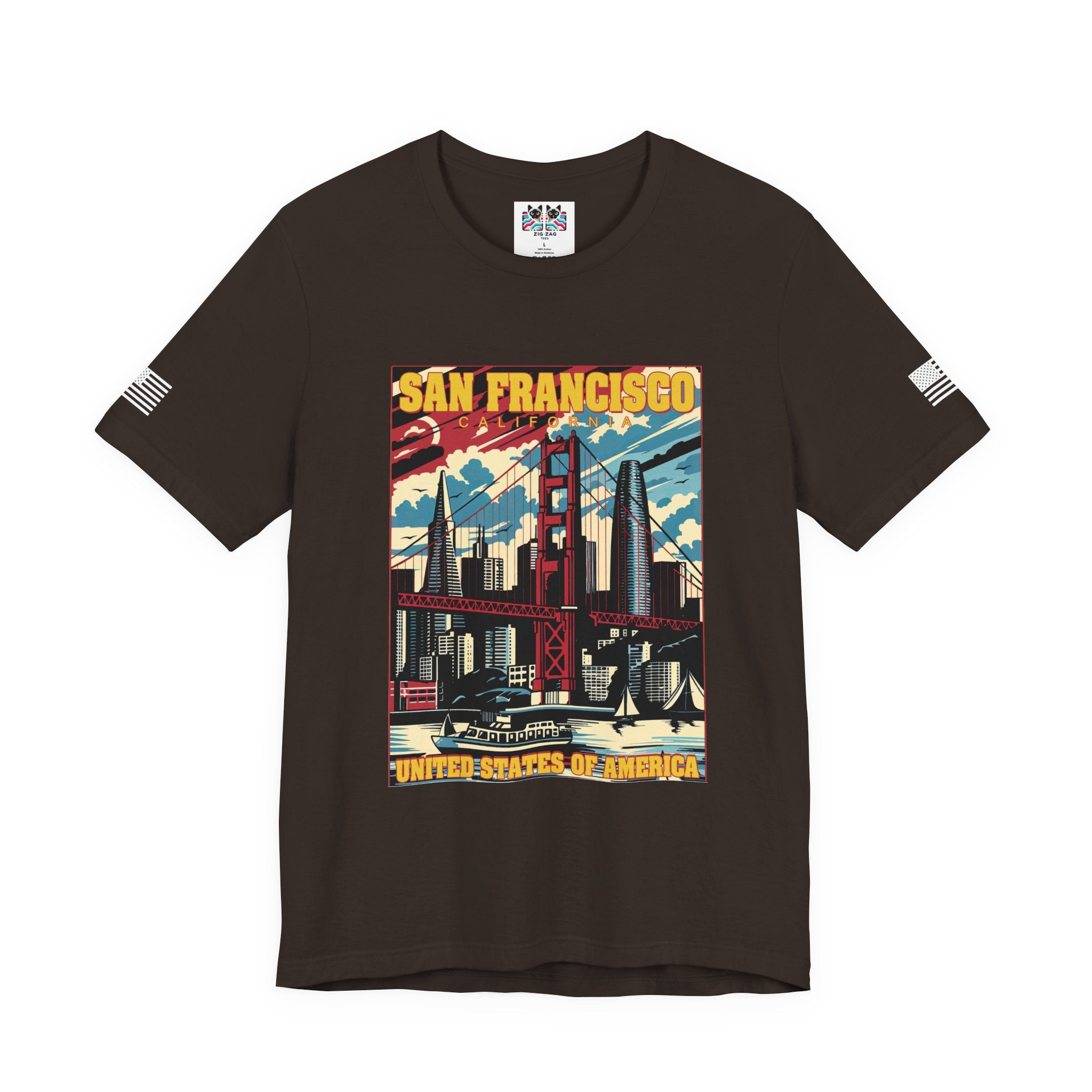 San Francisco California T-Shirt – Retro Americana Poster Style Graphic Tee United States of America
